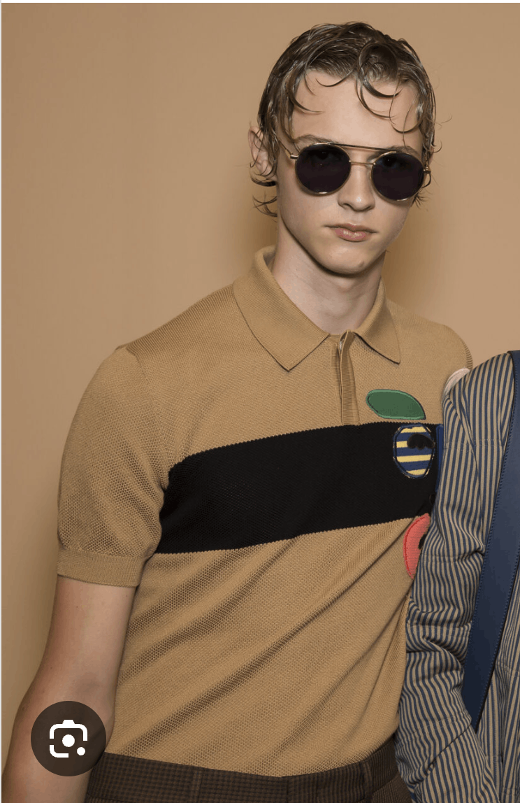 image of Fendi Ss17 Mens Beige Polo Shirt (Size Small)