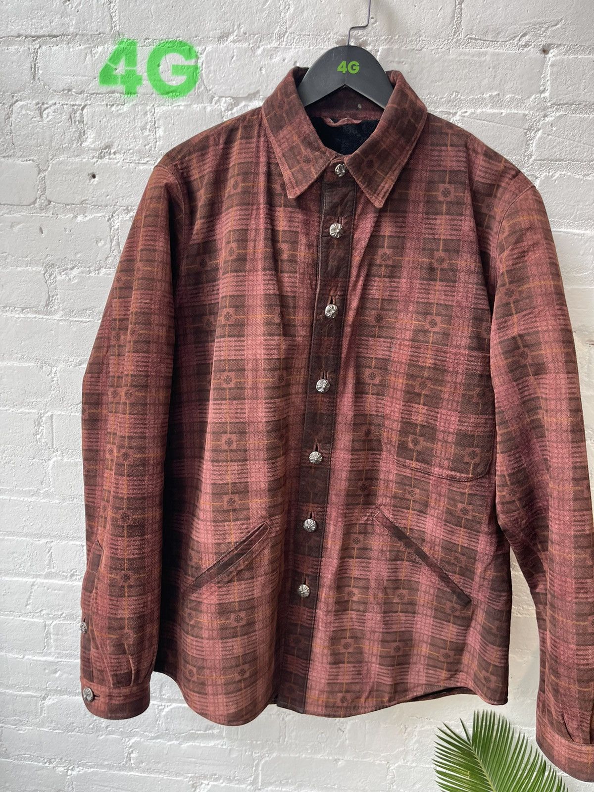 Chrome Hearts Chrome Hearts Plus Plaid SUEDE Jacket SHEARLING INTERIOR L Size US L / EU 52-54 / 3 - 7 Thumbnail