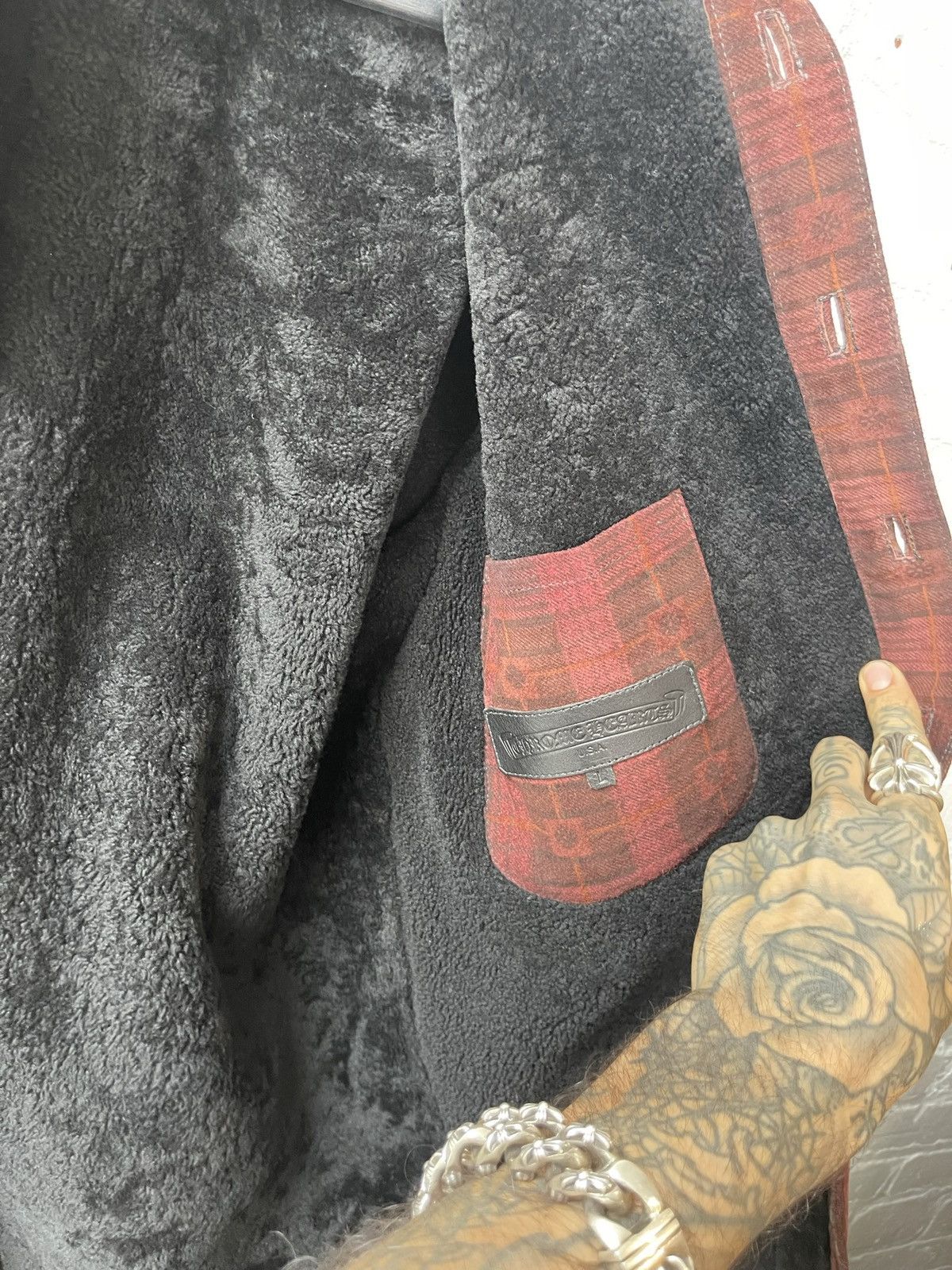 Chrome Hearts Chrome Hearts Plus Plaid SUEDE Jacket SHEARLING INTERIOR L Size US L / EU 52-54 / 3 - 3 Thumbnail