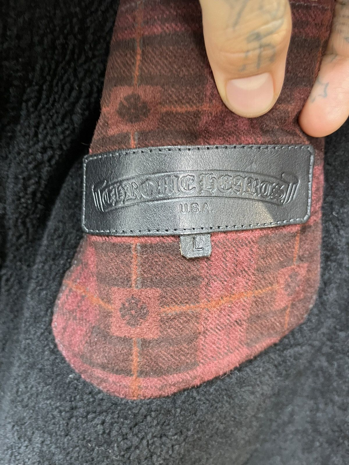 Chrome Hearts Chrome Hearts Plus Plaid SUEDE Jacket SHEARLING INTERIOR L Size US L / EU 52-54 / 3 - 13 Thumbnail