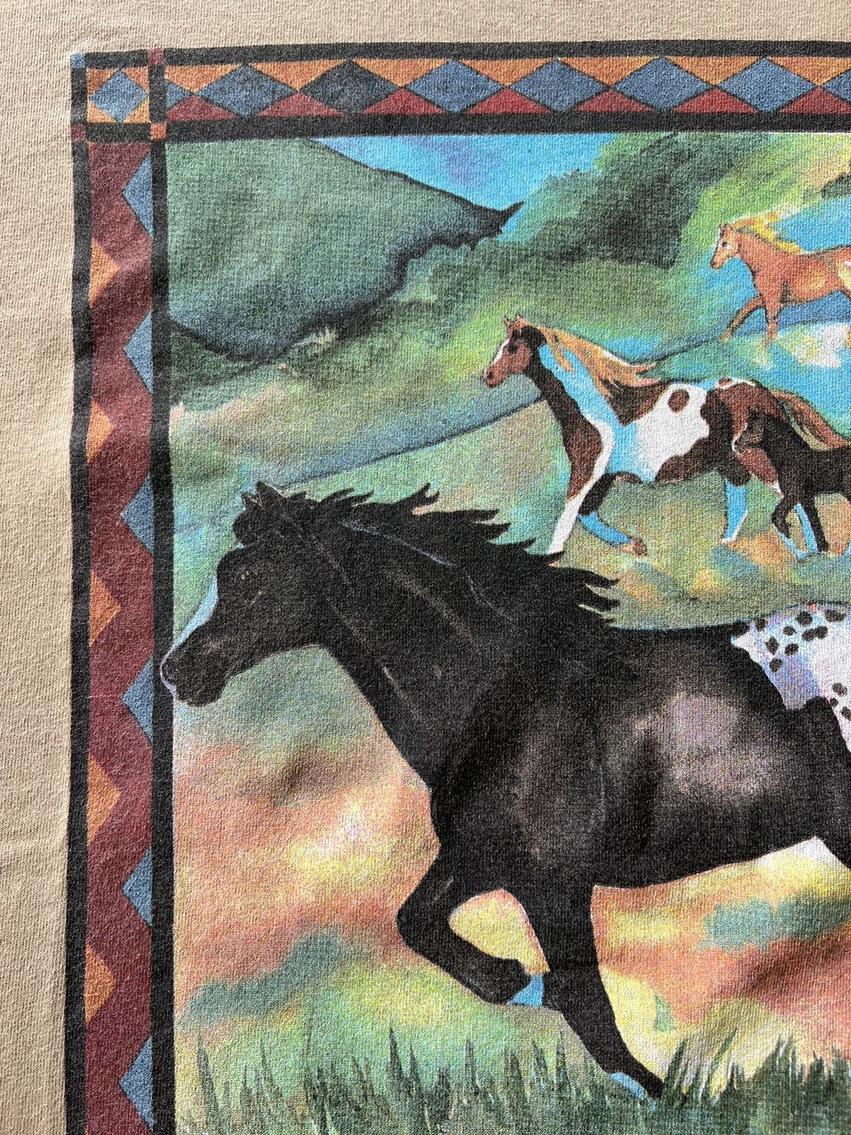 Vintage Vintage 90s Palm Springs Horse Brown Art Tee Size US XL / EU 56 / 4 - 4 Thumbnail