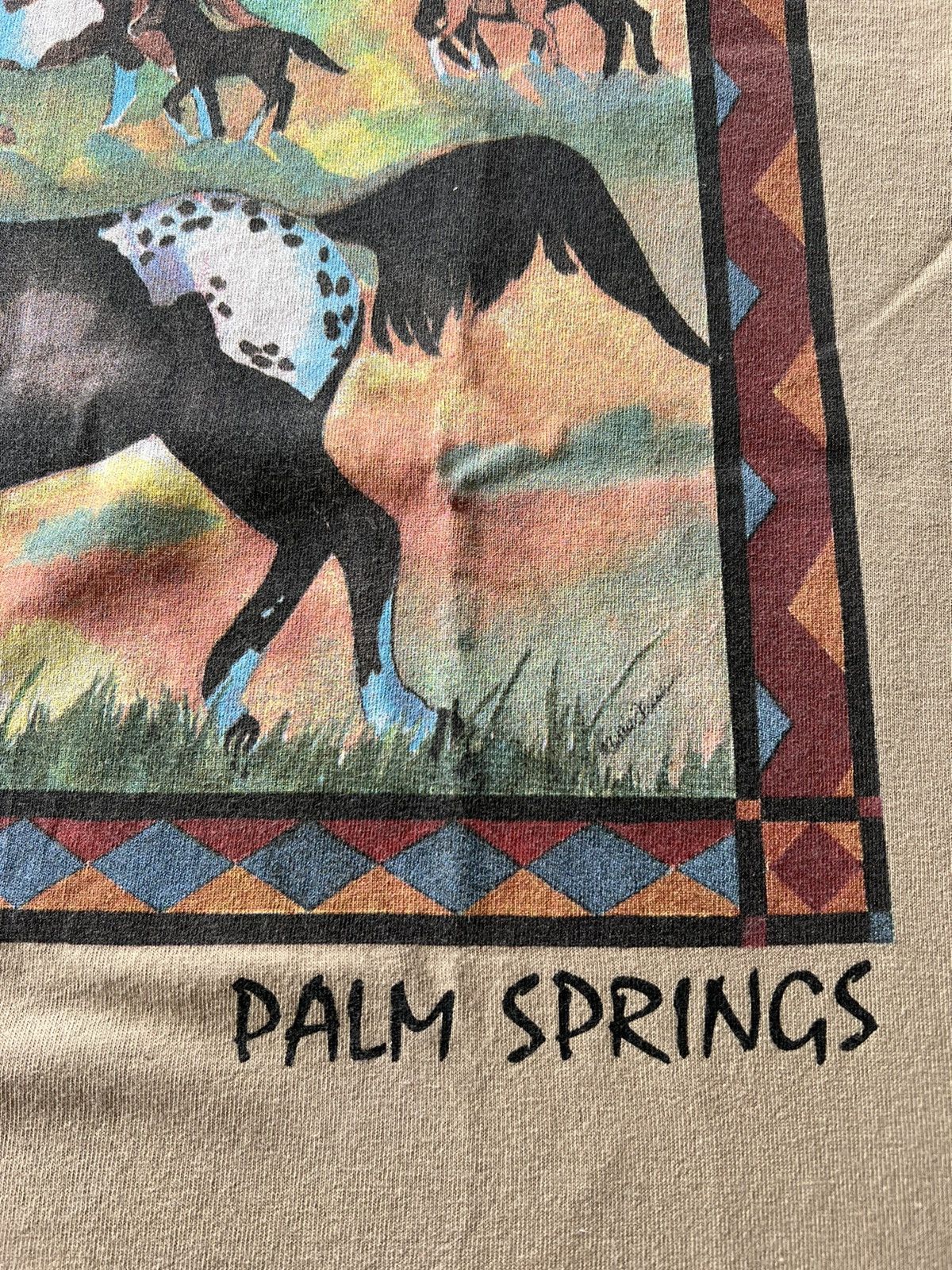 Vintage Vintage 90s Palm Springs Horse Brown Art Tee Size US XL / EU 56 / 4 - 7 Thumbnail
