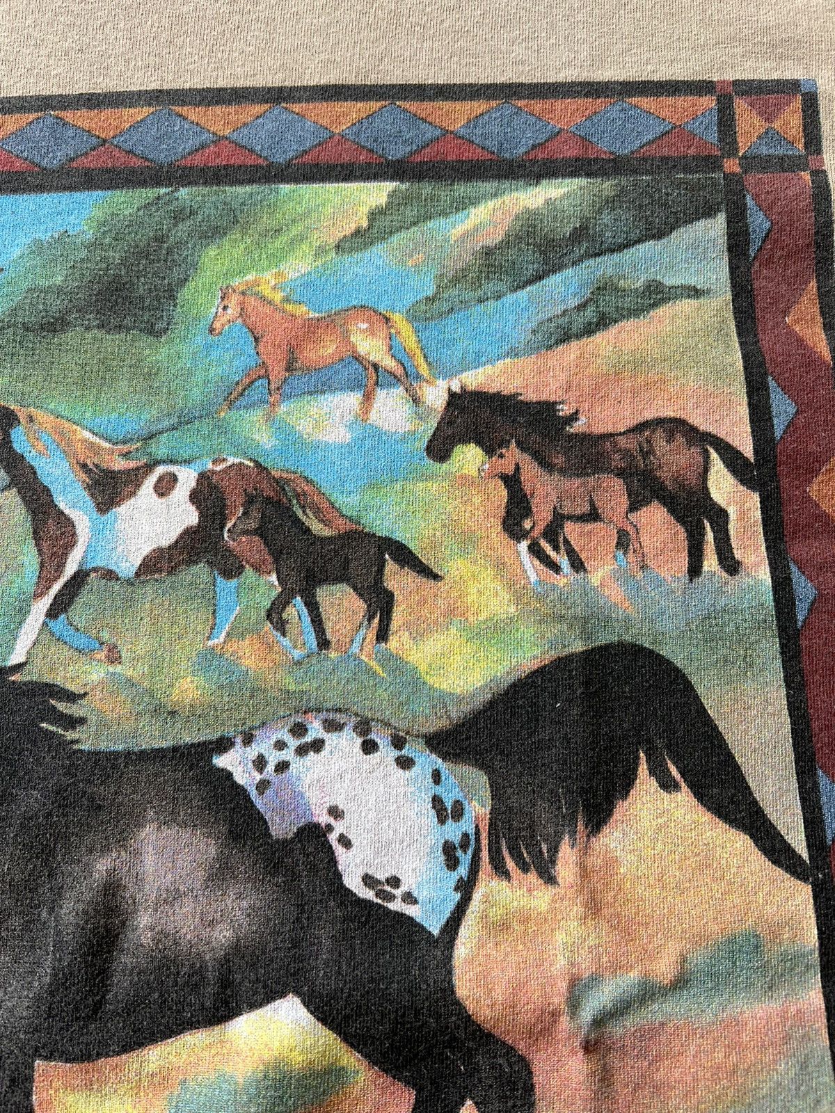 Vintage Vintage 90s Palm Springs Horse Brown Art Tee Size US XL / EU 56 / 4 - 5 Thumbnail