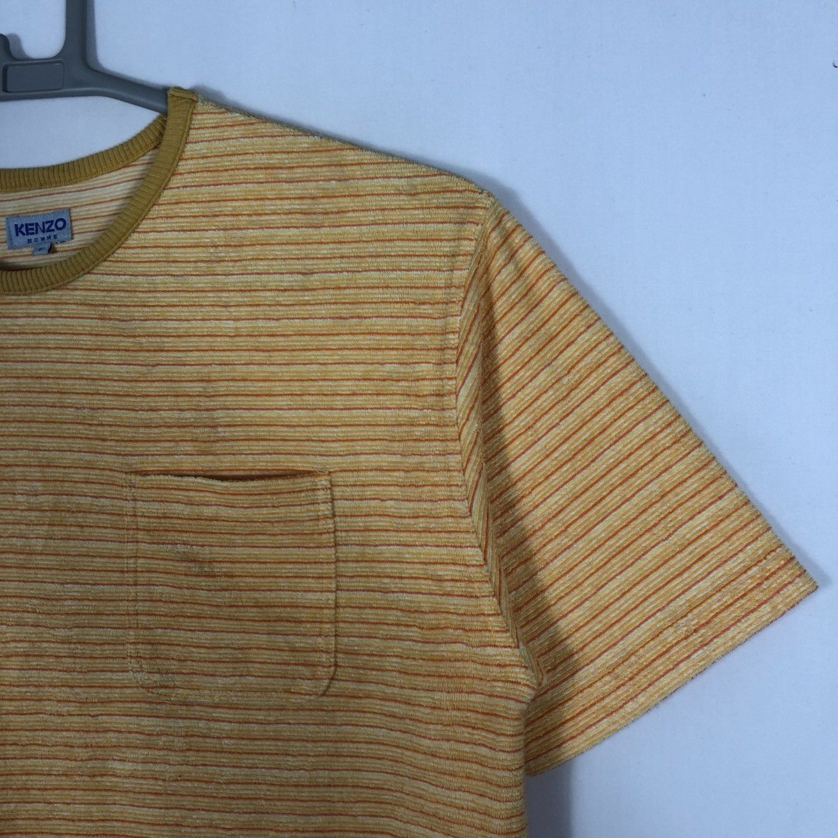Designer × Kenzo × Vintage Vintage Kenzo Homme Stripes Single Pocket Velvet Tee Size US L / EU 52-54 / 3 - 5 Thumbnail