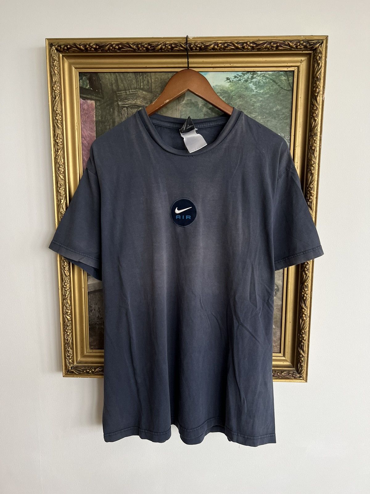 Nike Vintage 2000s Nike Air Streetwear Faded Navy Tee Size US XL / EU 56 / 4 - 1 Thumbnail