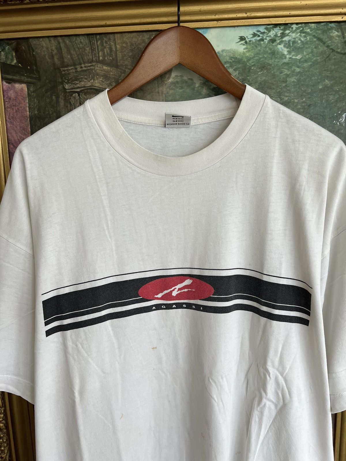 Nike Vintage 90s Nike Andre Agassi Tennis Spots White Tee Size US XL / EU 56 / 4 - 3 Thumbnail