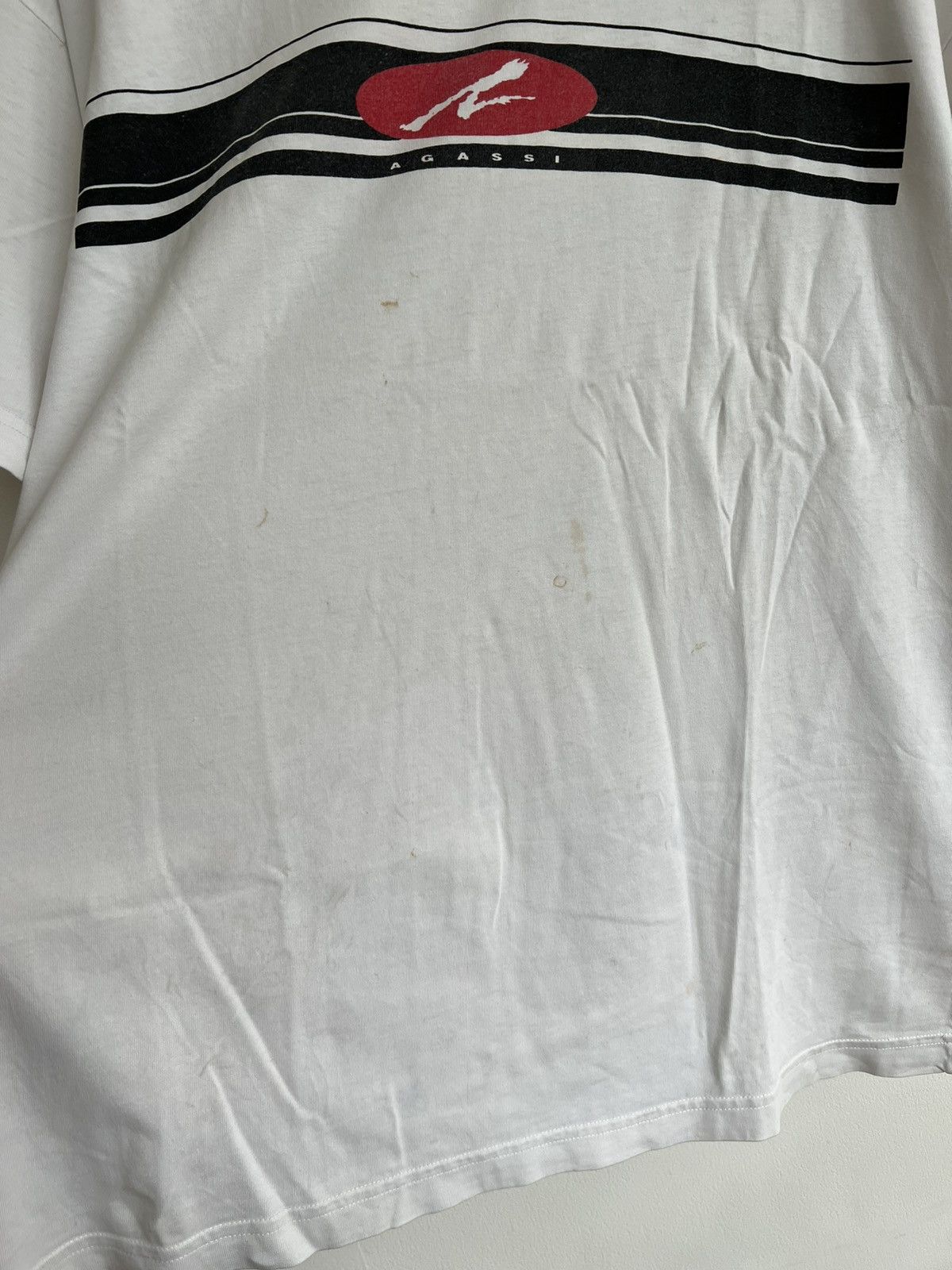 Nike Vintage 90s Nike Andre Agassi Tennis Spots White Tee Size US XL / EU 56 / 4 - 10 Thumbnail