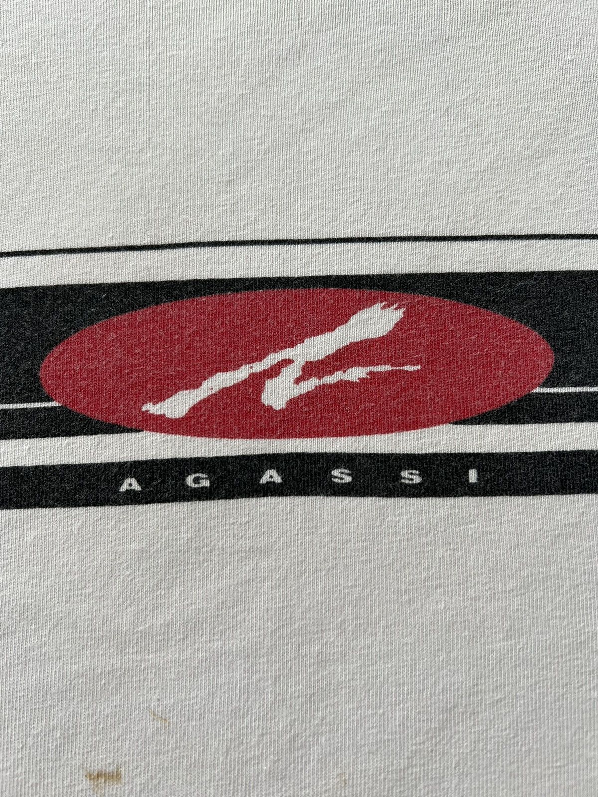 Nike Vintage 90s Nike Andre Agassi Tennis Spots White Tee Size US XL / EU 56 / 4 - 6 Thumbnail
