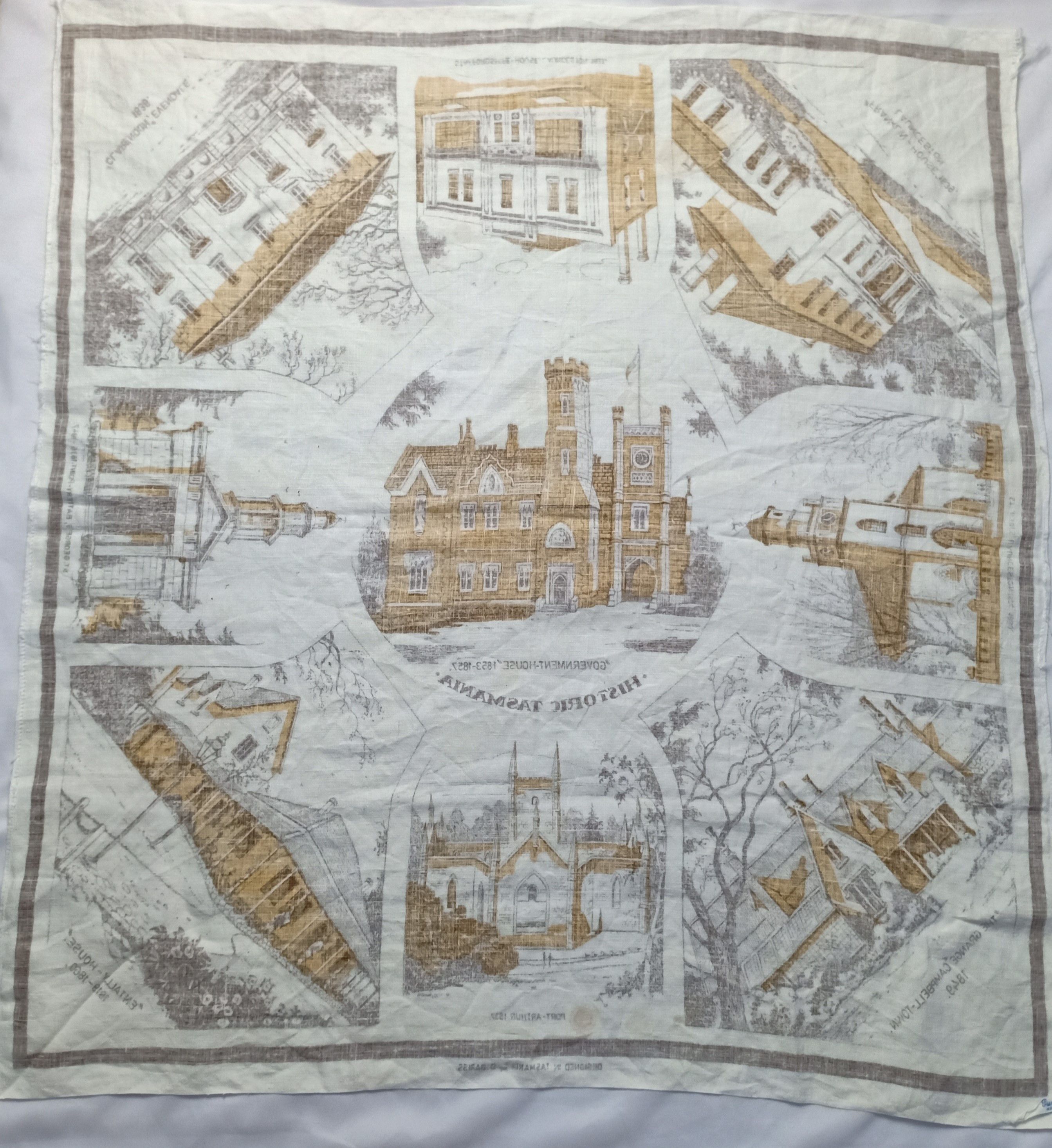 Other Rare Design Historic Tasmania scarf bandana handkerchief Size ONE SIZE - 8 Thumbnail