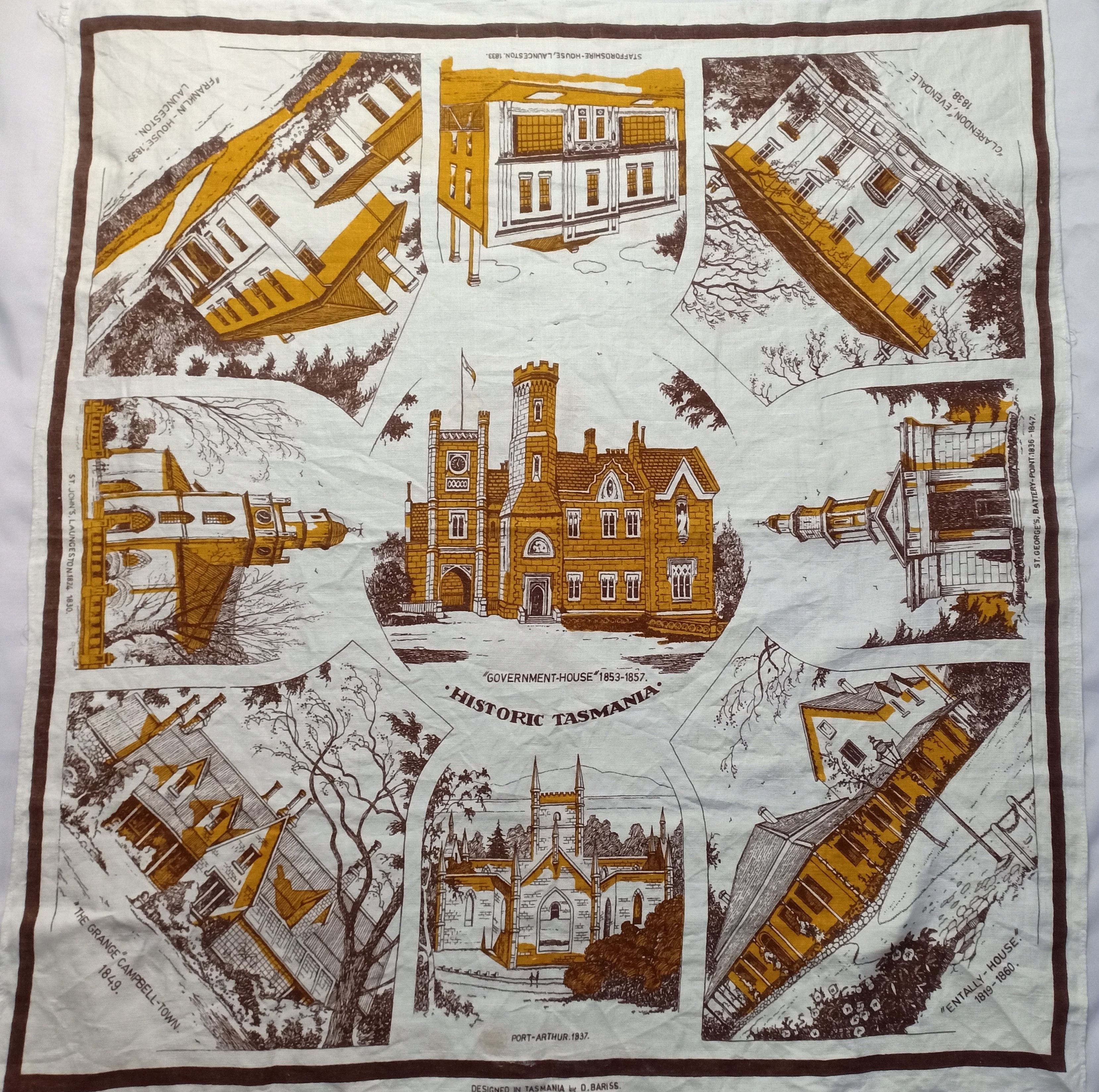 Other Rare Design Historic Tasmania scarf bandana handkerchief Size ONE SIZE - 1 Thumbnail