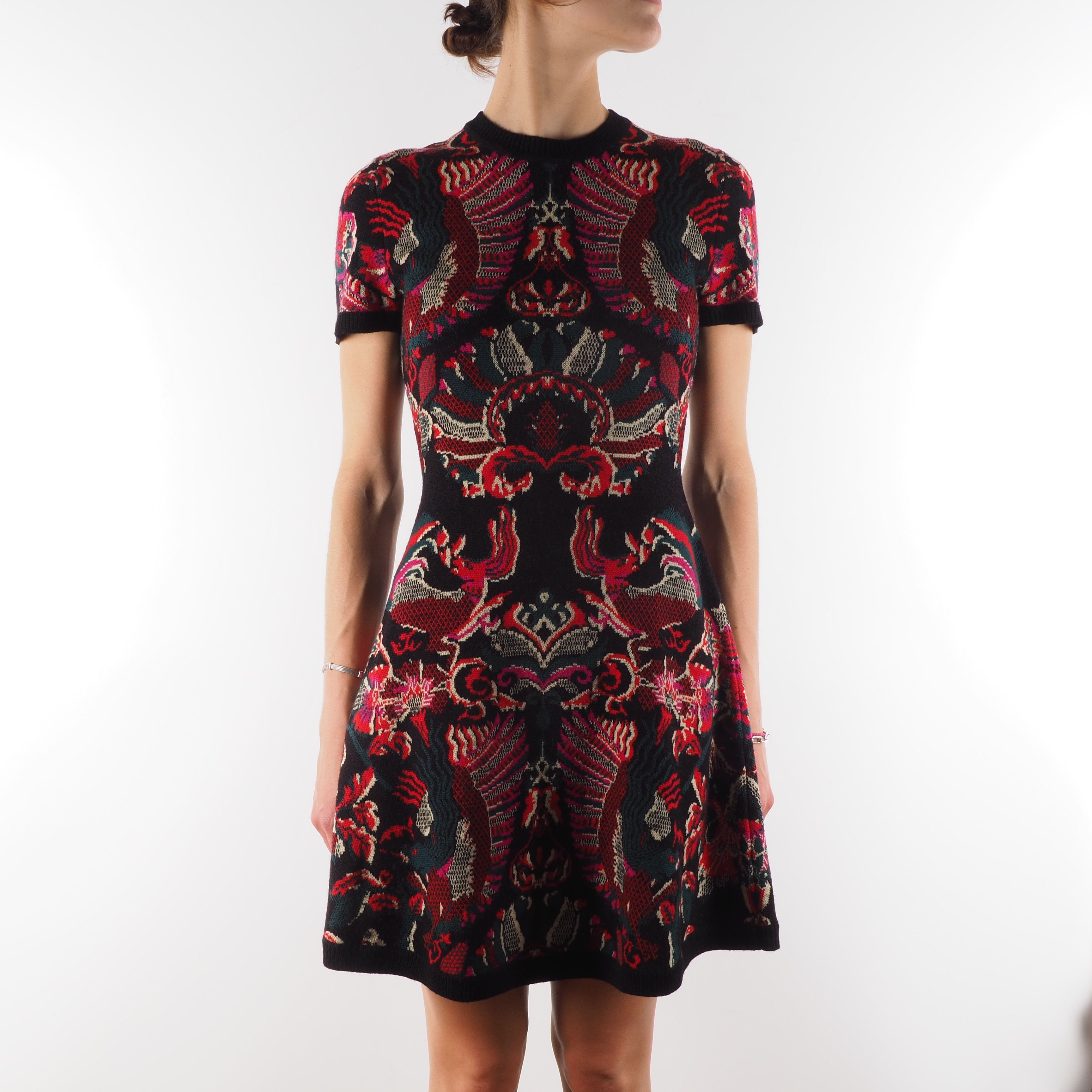 image of Alexander Mcqueen Mcq Gossip Girl Intarsia Knit Mini Dress, Women's (Size Medium)