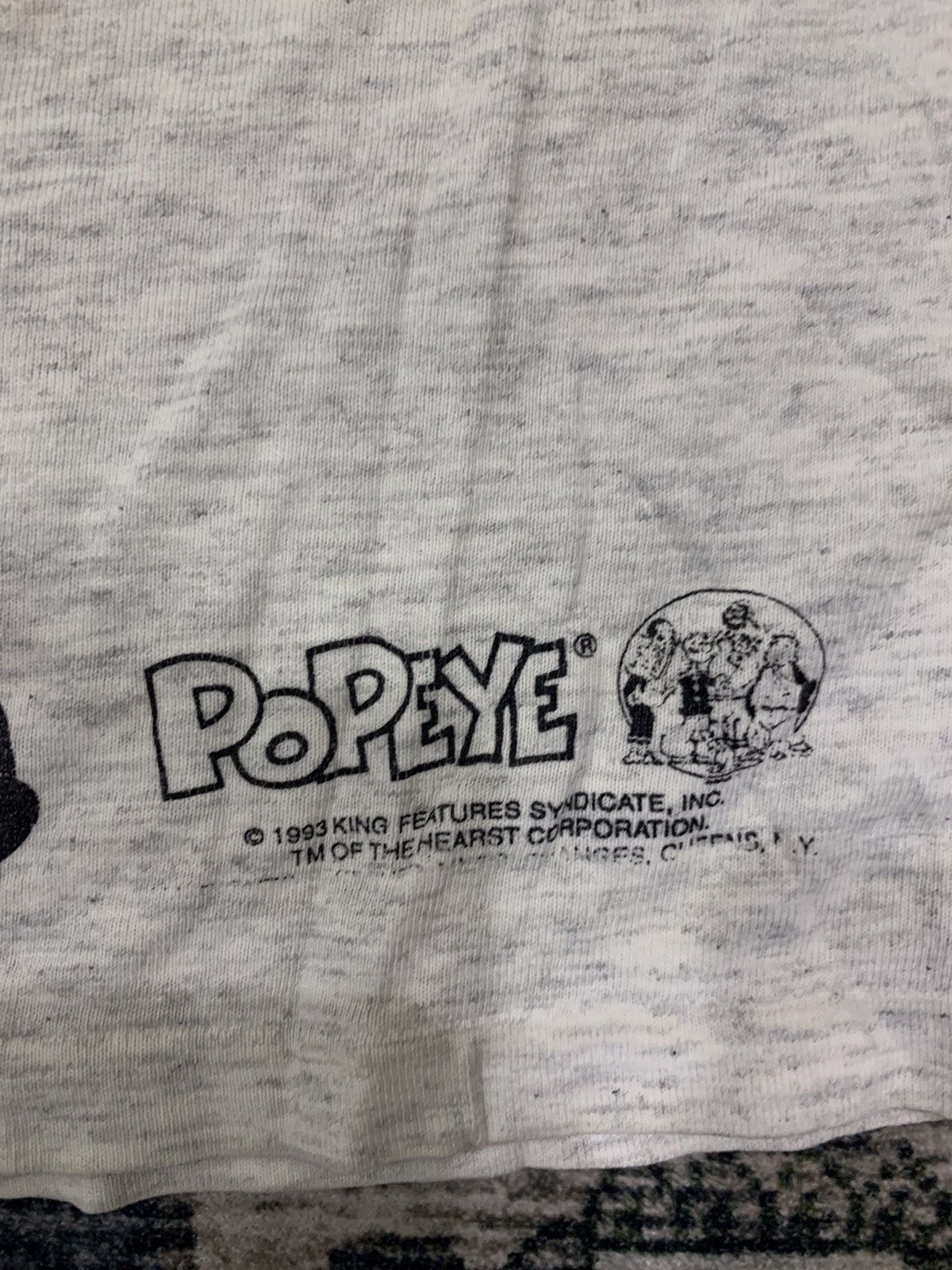Cartoon Network × Vintage Vintage 93 Single Stich Popeye The Sailorman Distress T Size US L / EU 52-54 / 3 - 3 Thumbnail