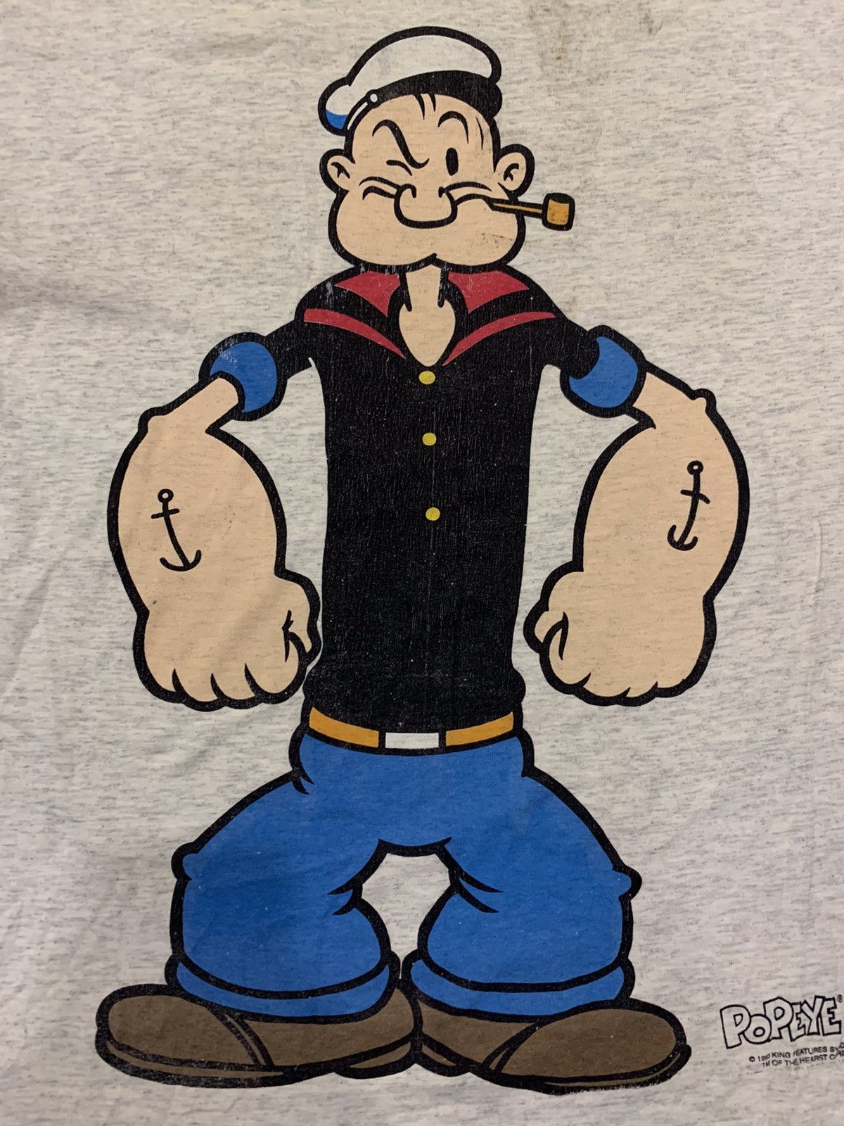 Cartoon Network × Vintage Vintage 93 Single Stich Popeye The Sailorman Distress T Size US L / EU 52-54 / 3 - 2 Thumbnail
