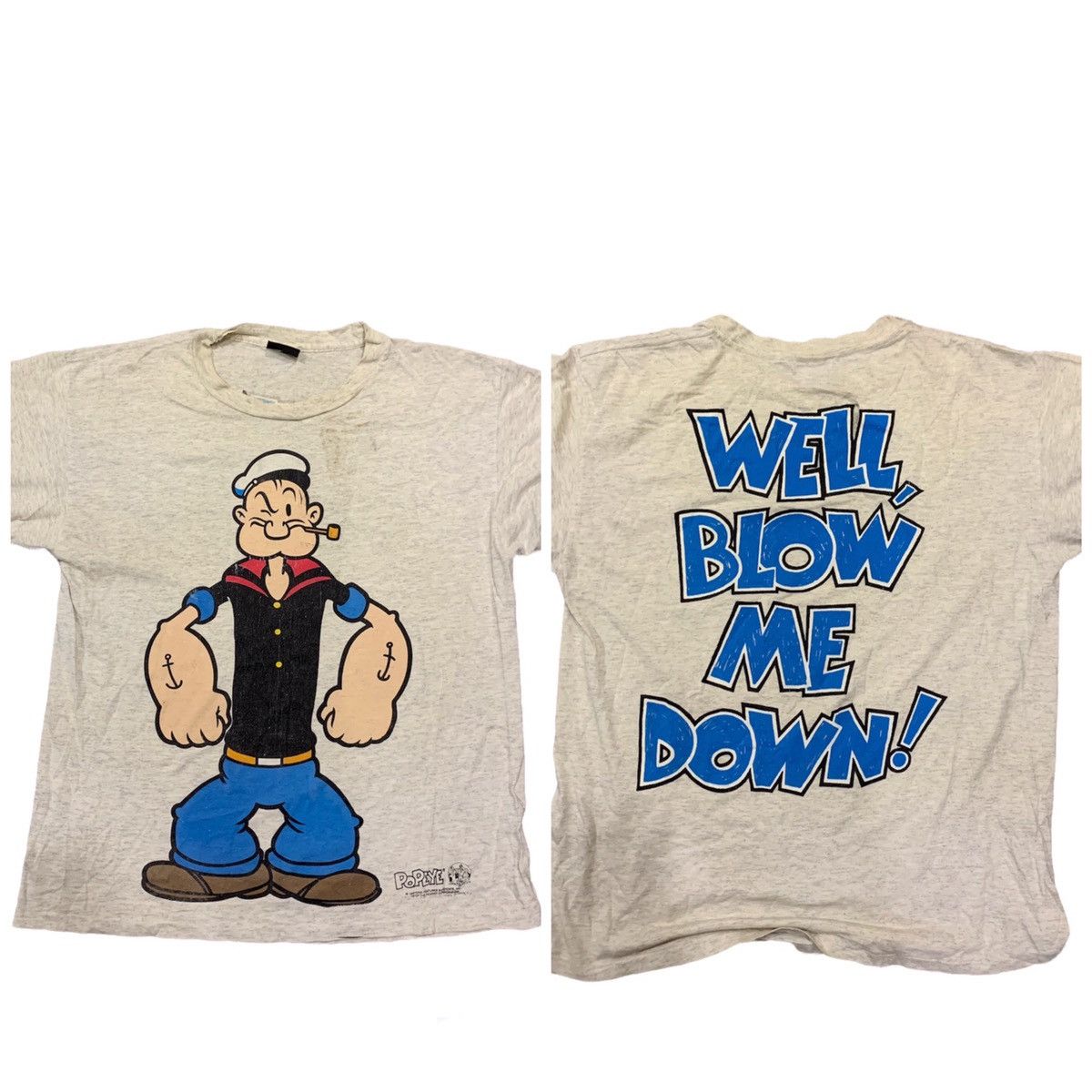 Vintage 93 Single Stich Popeye The Sailorman Distress T