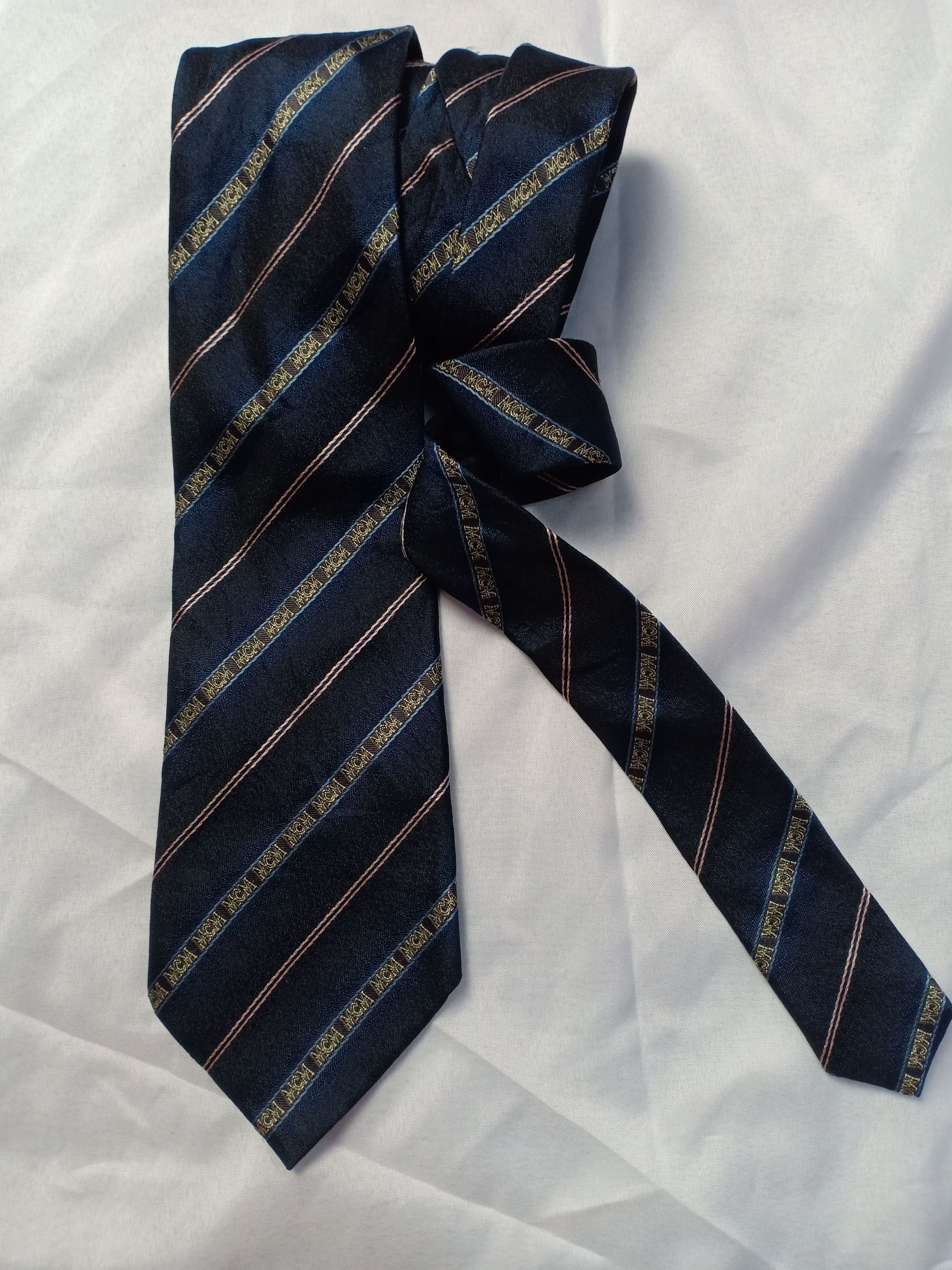 MCM MCM Neck Tie Striped Logo Size ONE SIZE - 1 Thumbnail
