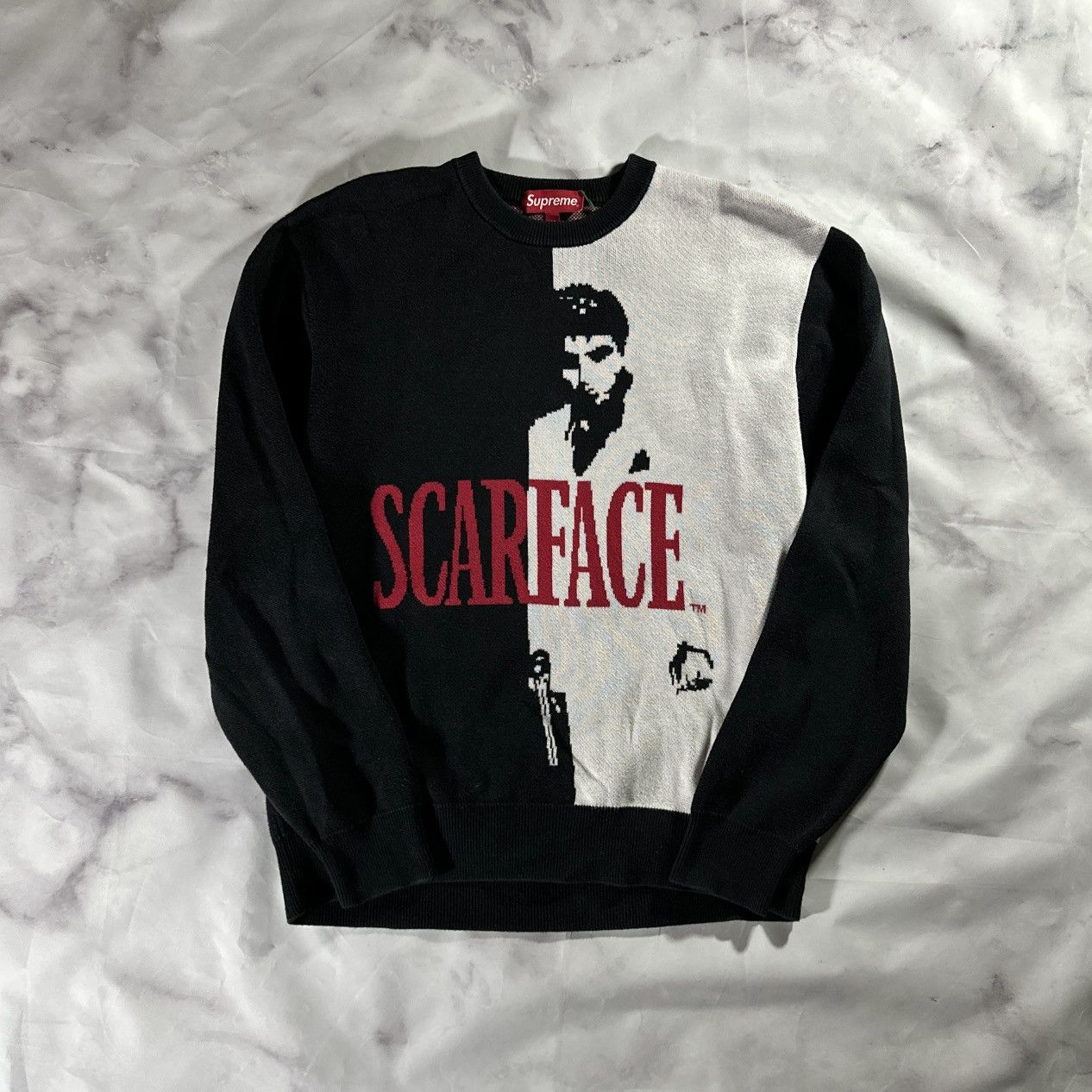 Supreme F/W17 Supreme Scarface Split Sweater | Grailed