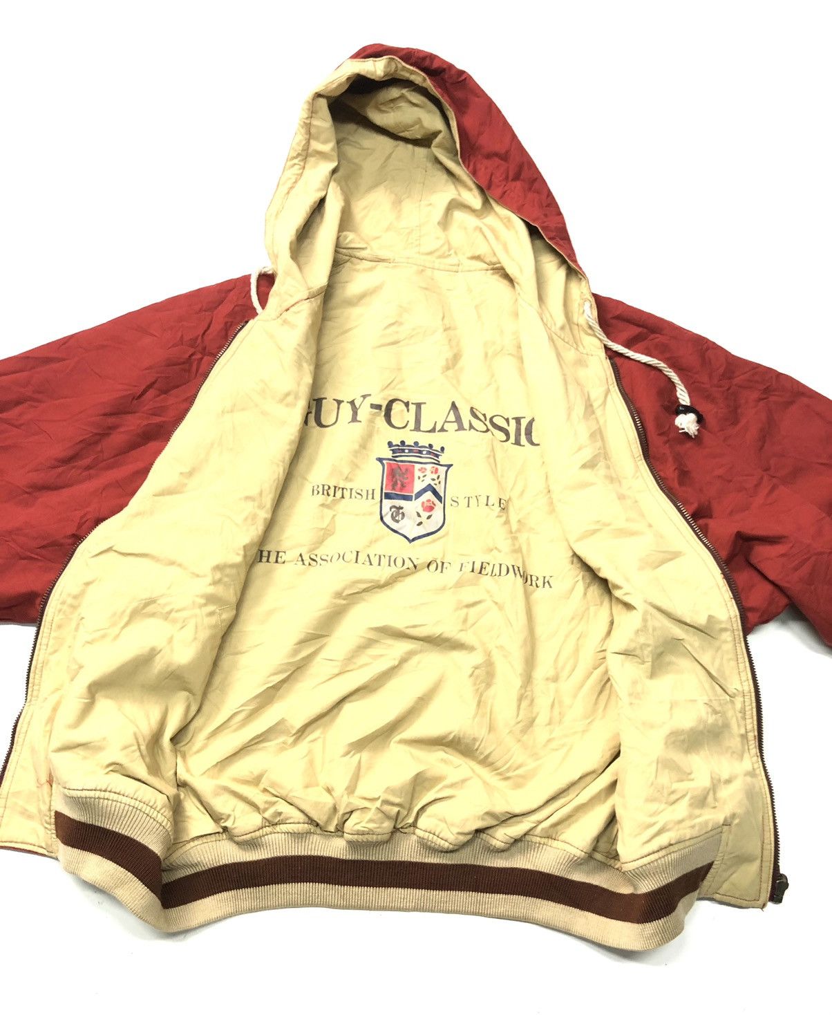 image of Vintage Guy Classic Design By Hiraoka Reversible Jacket in Cream/Red, Men's (Size Large)