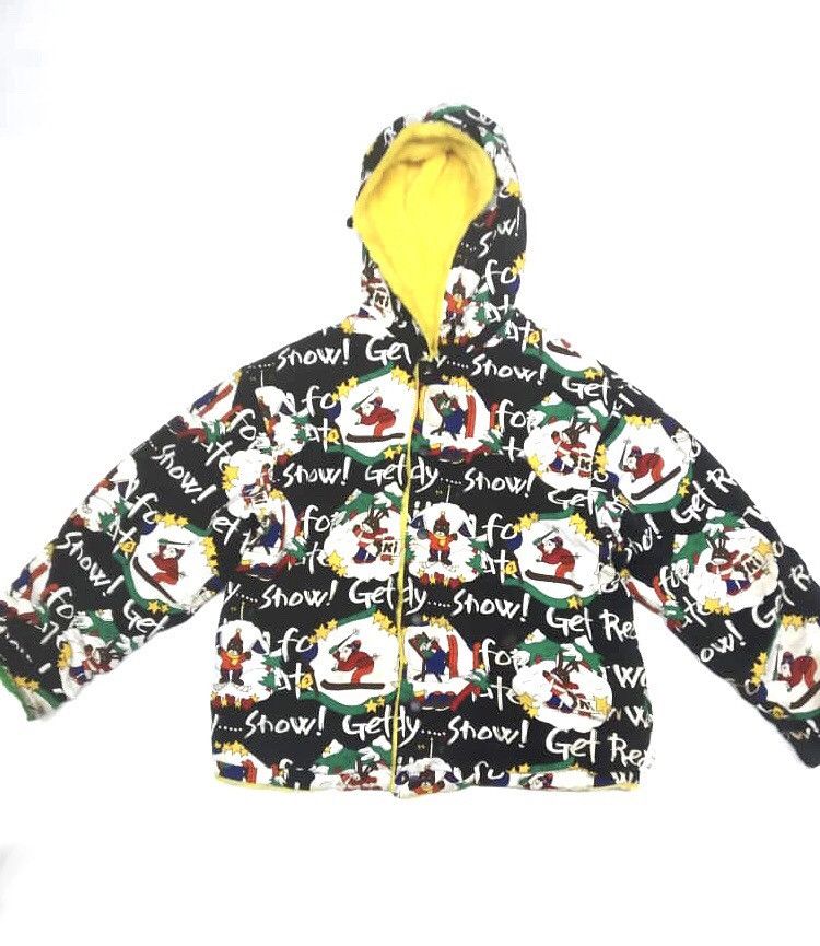 VINTAGE CASTLEBAJAC OVER PRINT REVERSIBLE SKI JACKET
