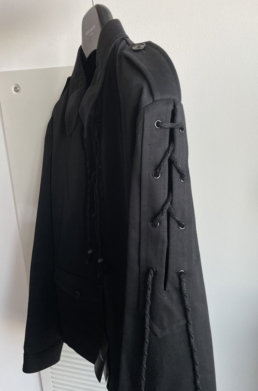 Hedi Slimane × Saint Laurent Paris × Yves Saint Laurent $3k Sold Out Rare Super Runway Laces Jacket Limited Edition Size US XL / EU 56 / 4 - 8 Thumbnail