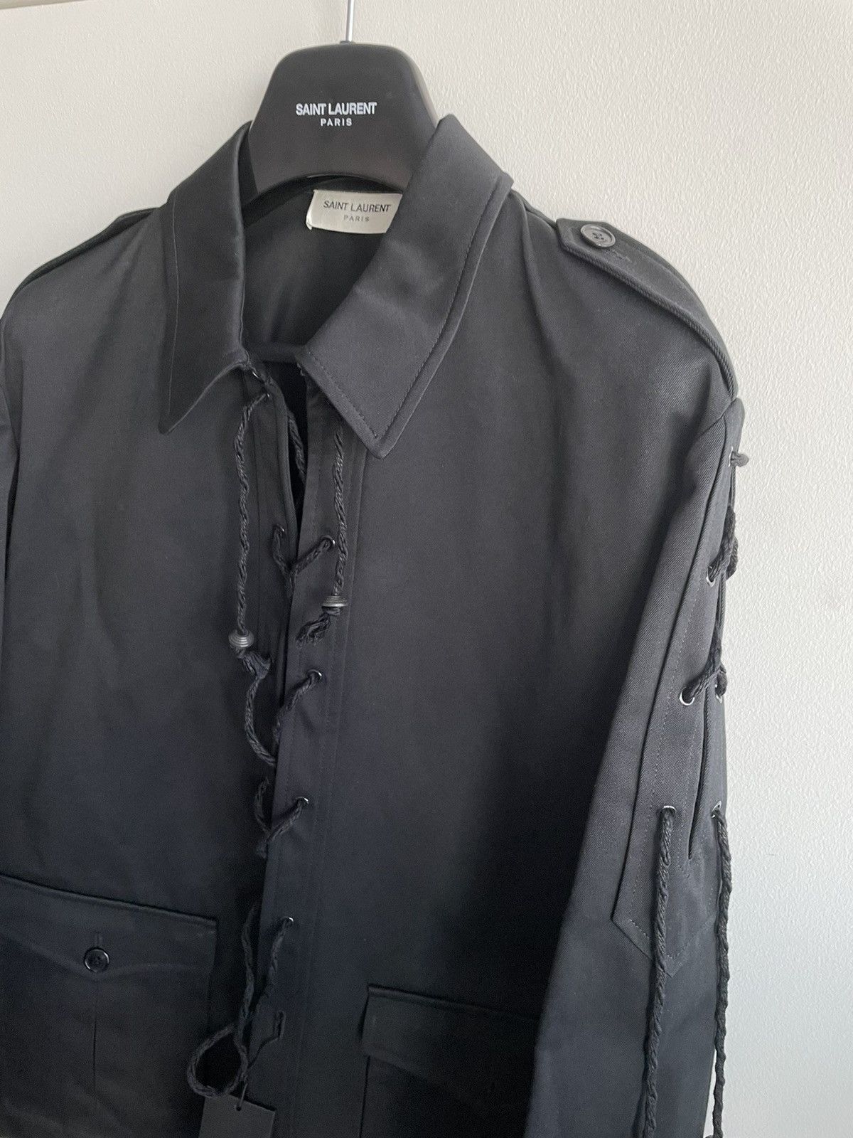 Hedi Slimane × Saint Laurent Paris × Yves Saint Laurent $3k Sold Out Rare Super Runway Laces Jacket Limited Edition Size US XL / EU 56 / 4 - 3 Thumbnail