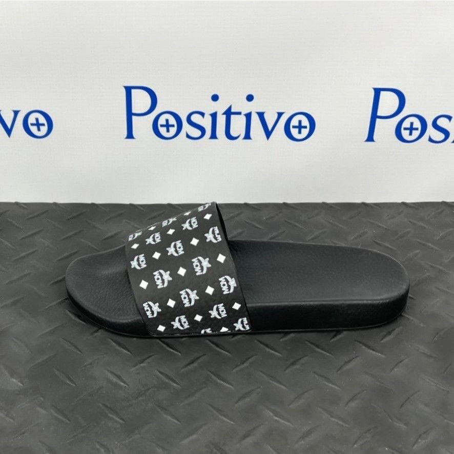 image of MCM Mens Black Visetos Rubber Slides Us 11 Eu 44