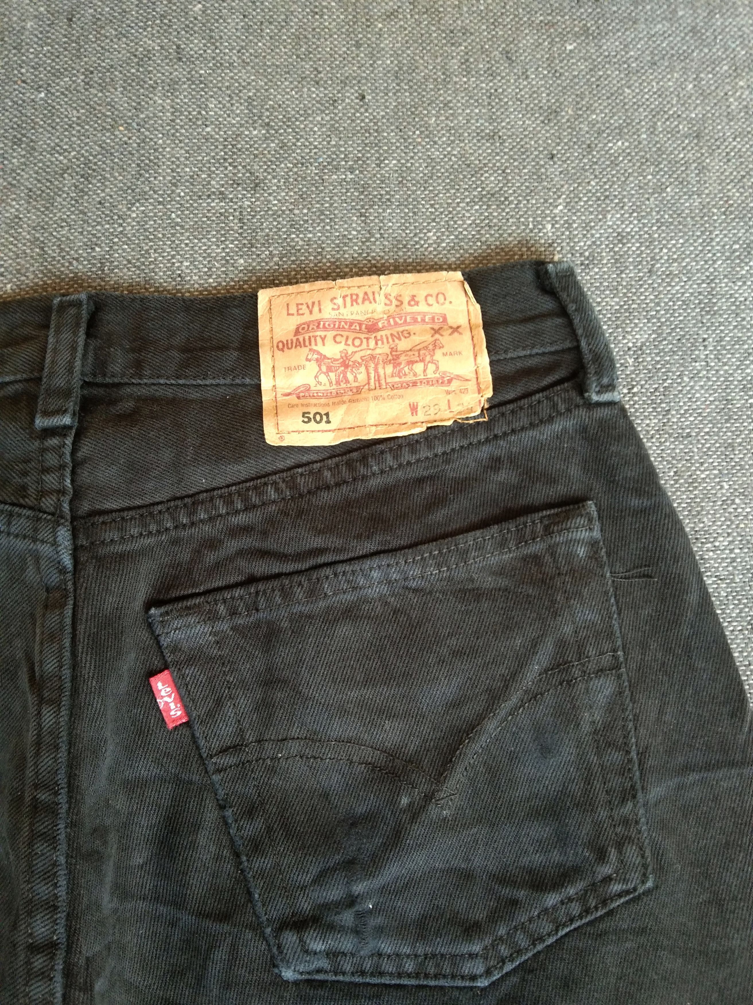 Levi's 90s Vintage Levi's 501 Black Distressed Jeans 29x34 Size US 29 - 4 Thumbnail