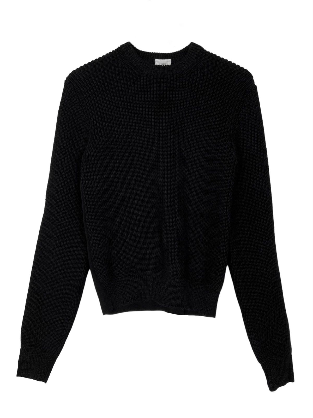 Pre-owned Vetements A/w 2015 Neoprene-back Knit Sweater (aw15/fw15 In Black