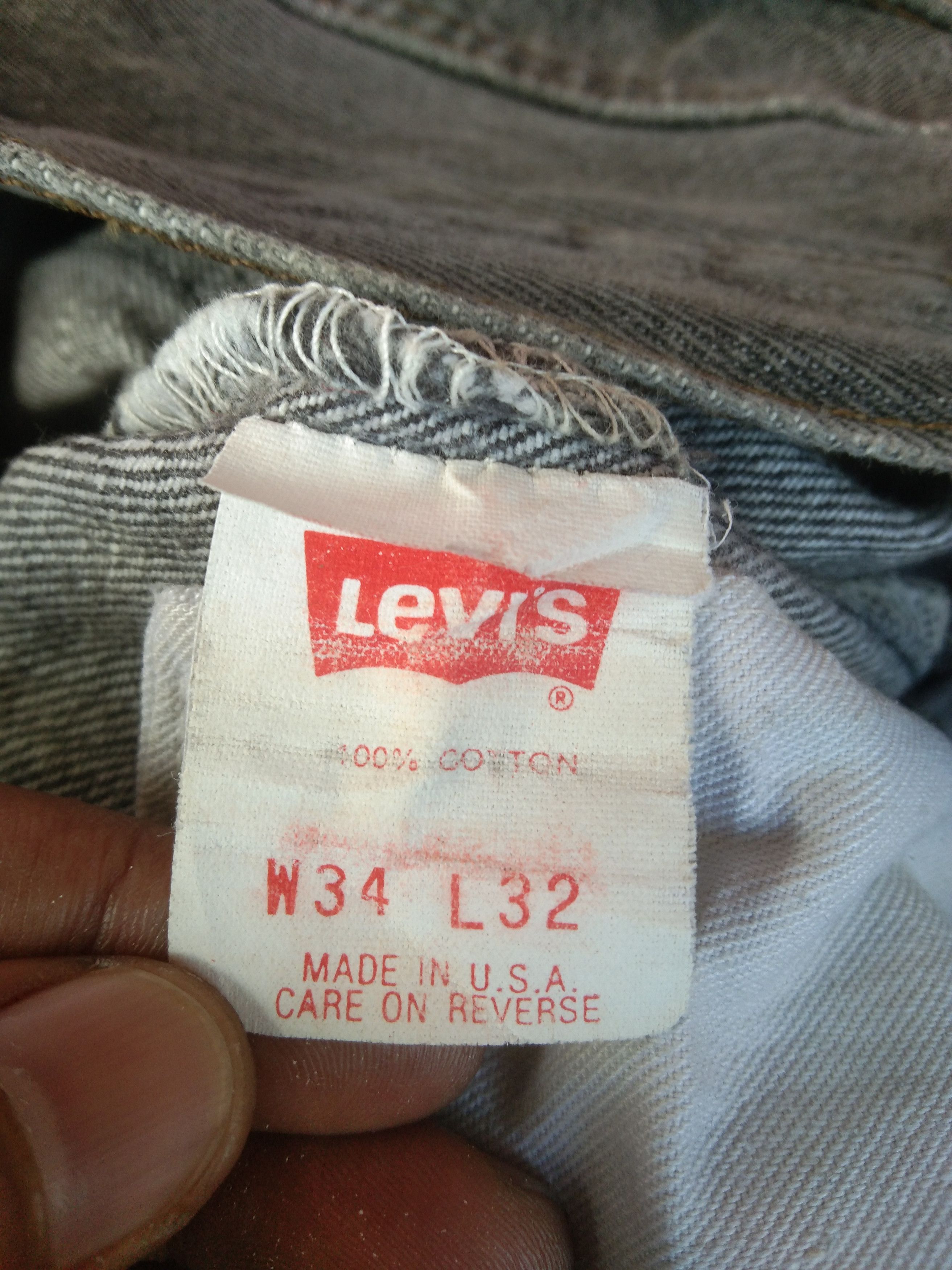 Levi's 80s Vintage Levi's 501 Grey Made In USA Distressed Jeans Size US 34 / EU 50 - 12 Thumbnail