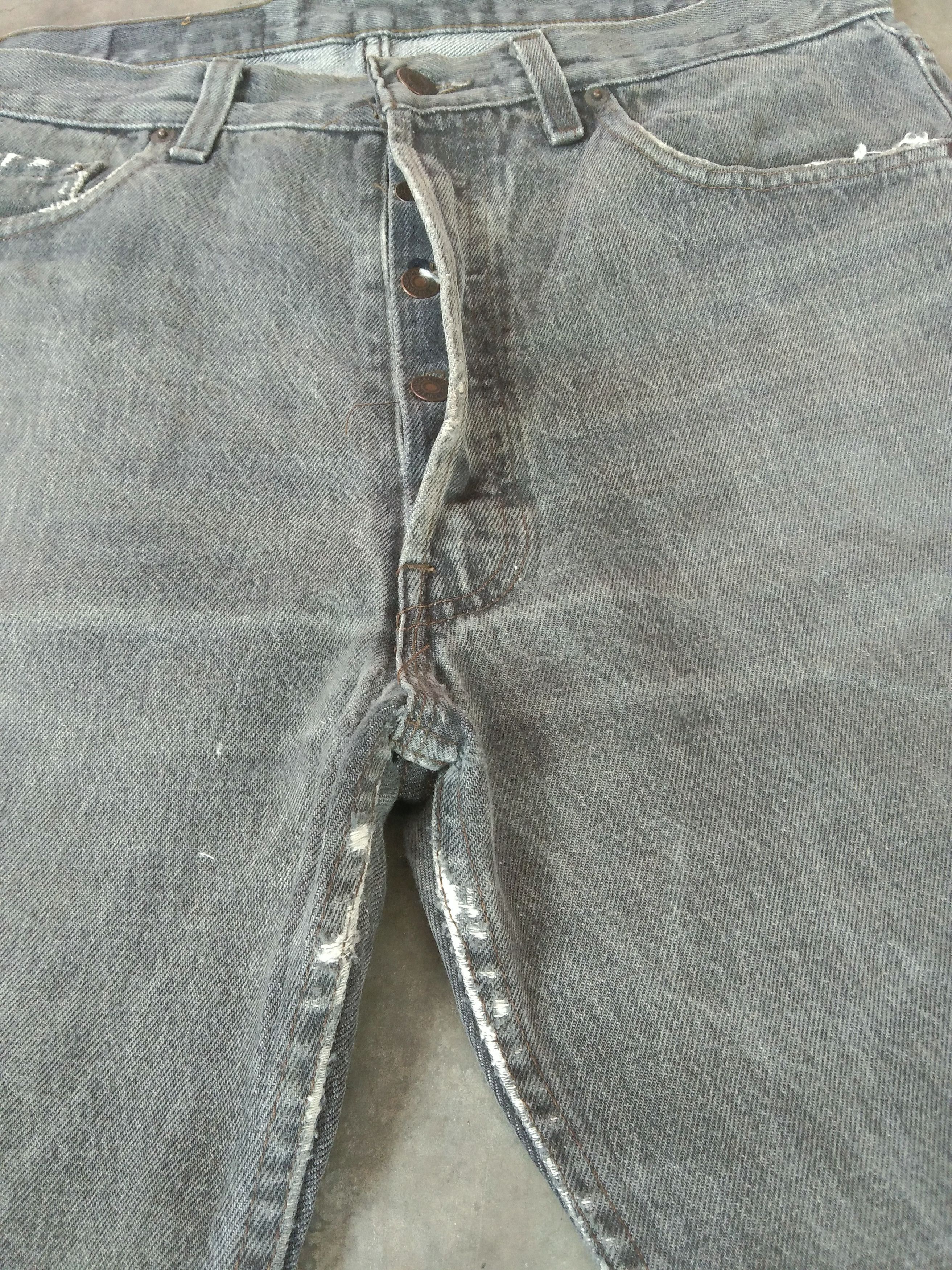 Levi's 80s Vintage Levi's 501 Grey Made In USA Distressed Jeans Size US 34 / EU 50 - 11 Thumbnail