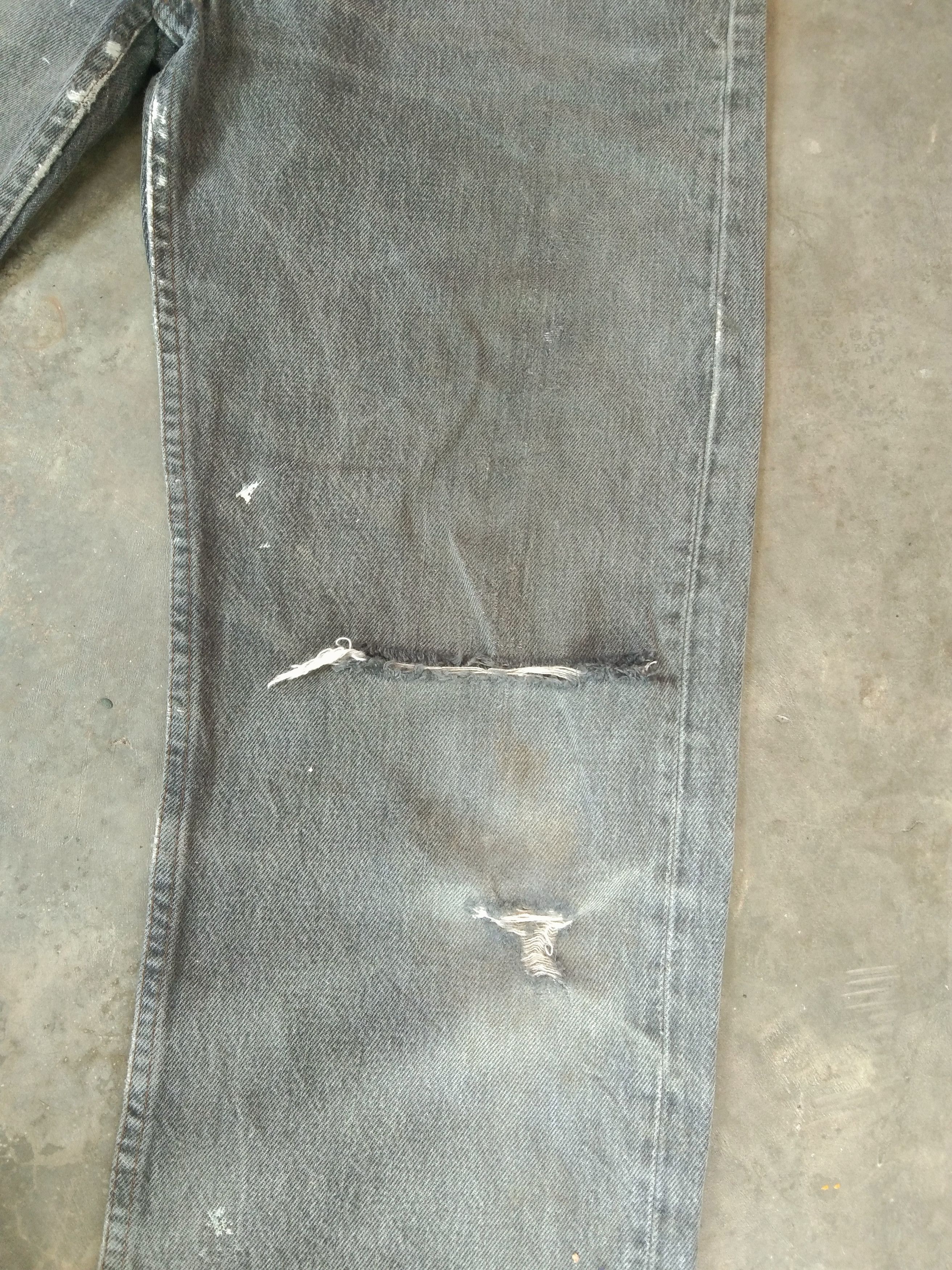 Levi's 80s Vintage Levi's 501 Grey Made In USA Distressed Jeans Size US 34 / EU 50 - 10 Thumbnail