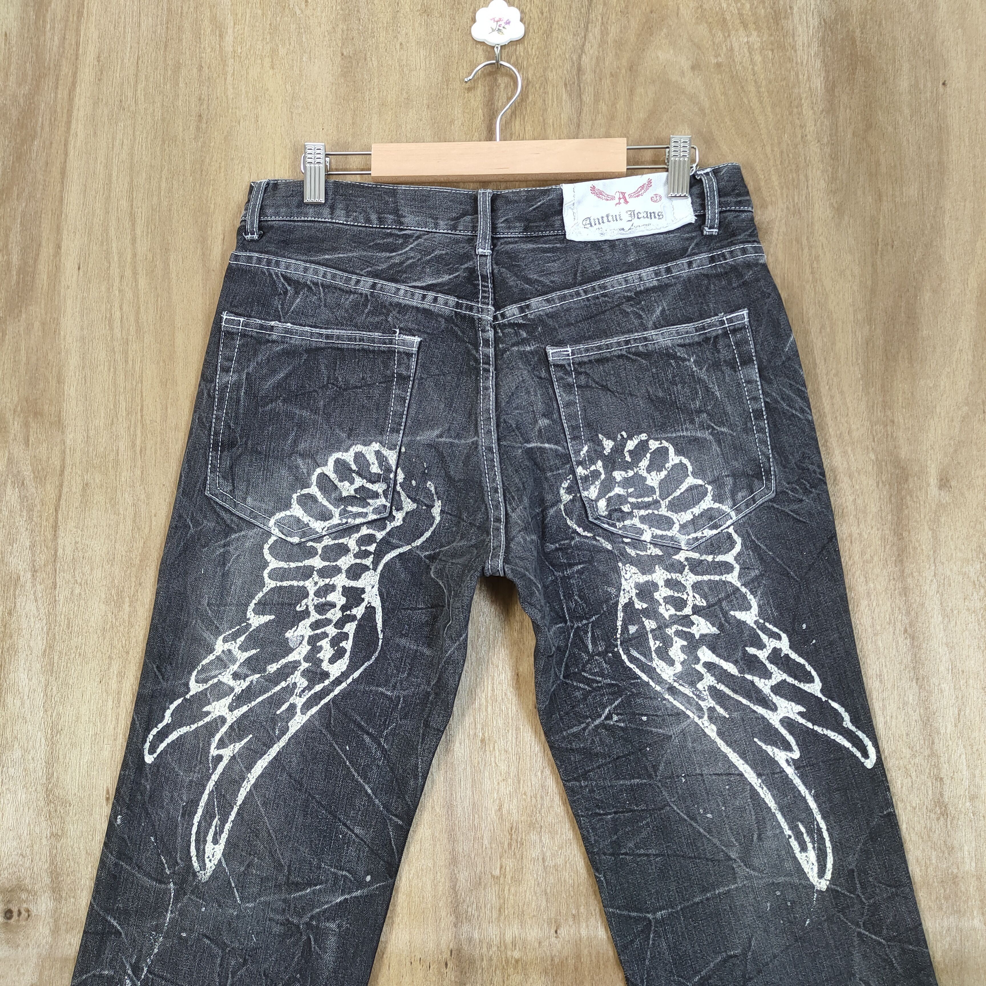 Japanese Brand VINTAGE JAPANESE WING FADED BLACK JEANS PANTS Size US 32 / EU 48 - 5 Thumbnail