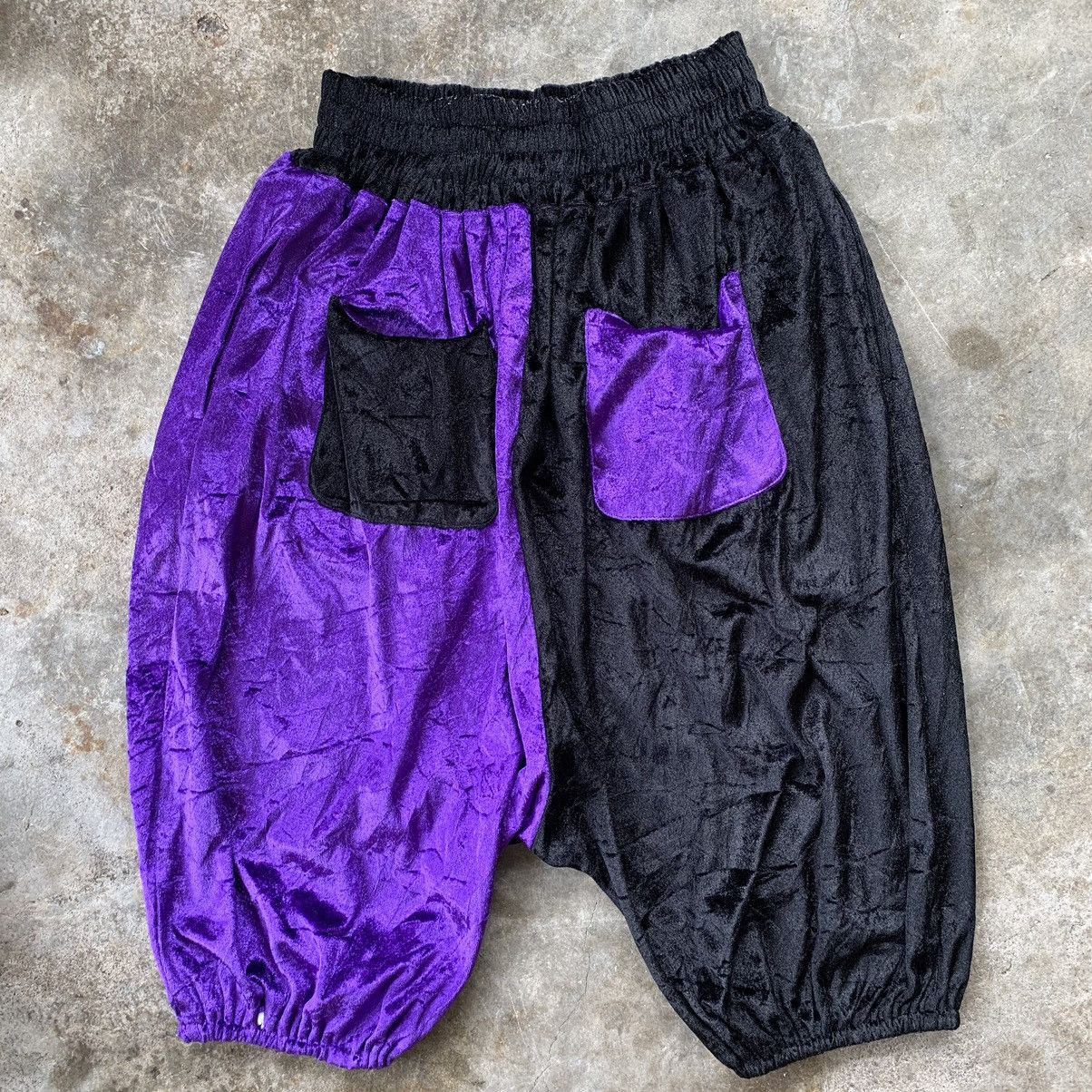 Japanese Brand × Vintage Aladdin style velvet pants black purpple Size US 29 - 2 Thumbnail