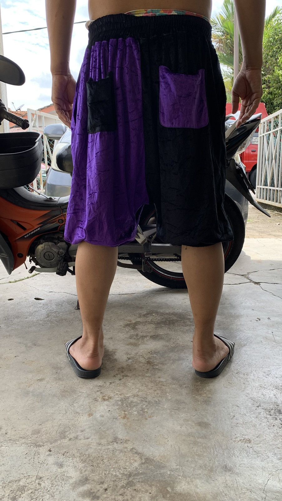 Japanese Brand × Vintage Aladdin style velvet pants black purpple Size US 29 - 7 Thumbnail