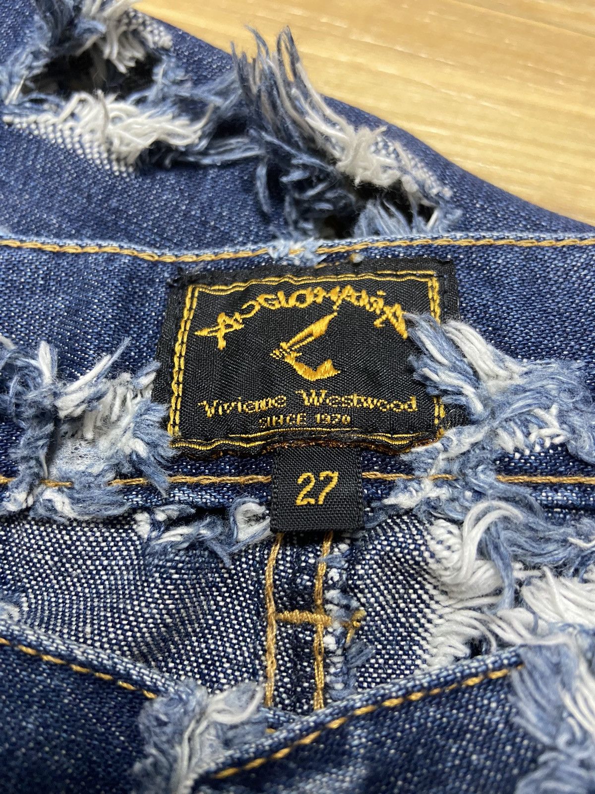 27 Vivienne westwood 'cut and slash' distressed denim pants