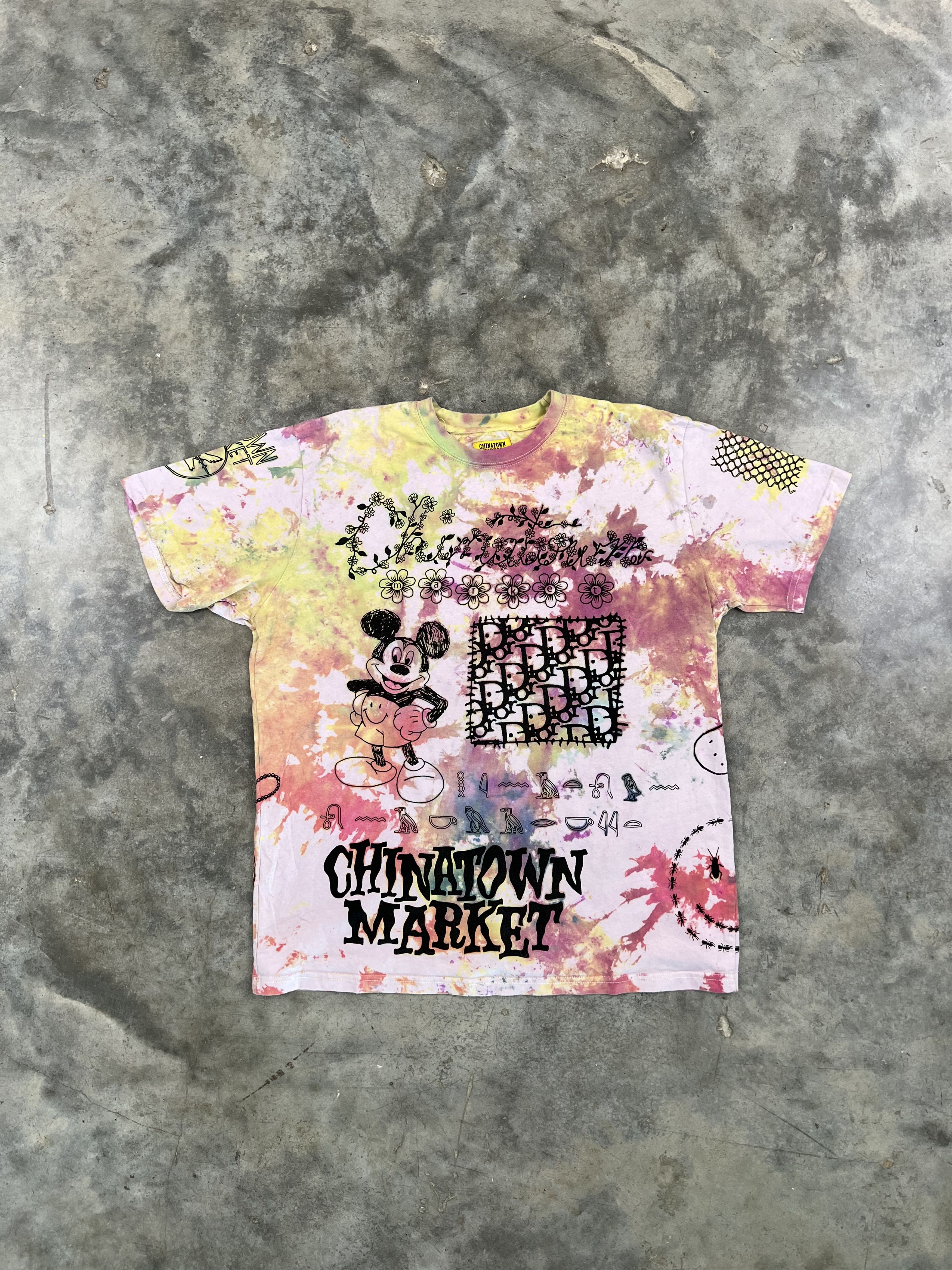 Image of Chinatown Market Tie Dye Logo Secret Club Tee Xl, Men's