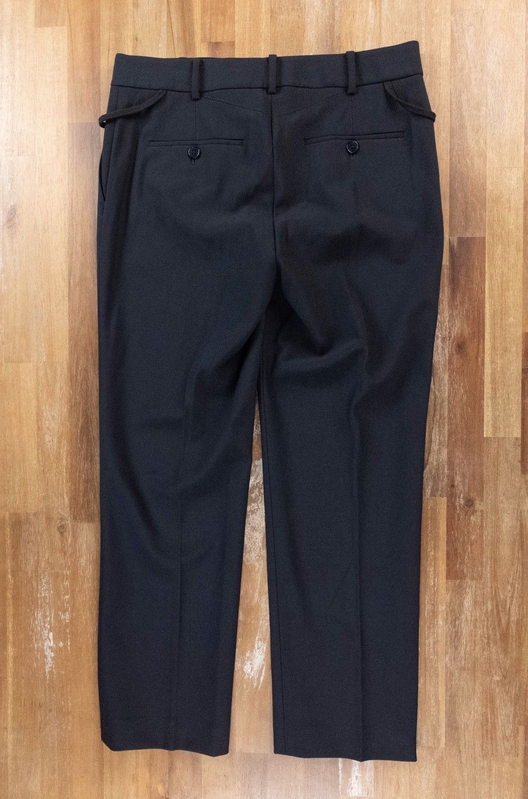 Helmut Lang HELMUT LANG navy blue wool cropped straight leg pants 4 Size 27" / US 4 / IT 40 - 6 Thumbnail