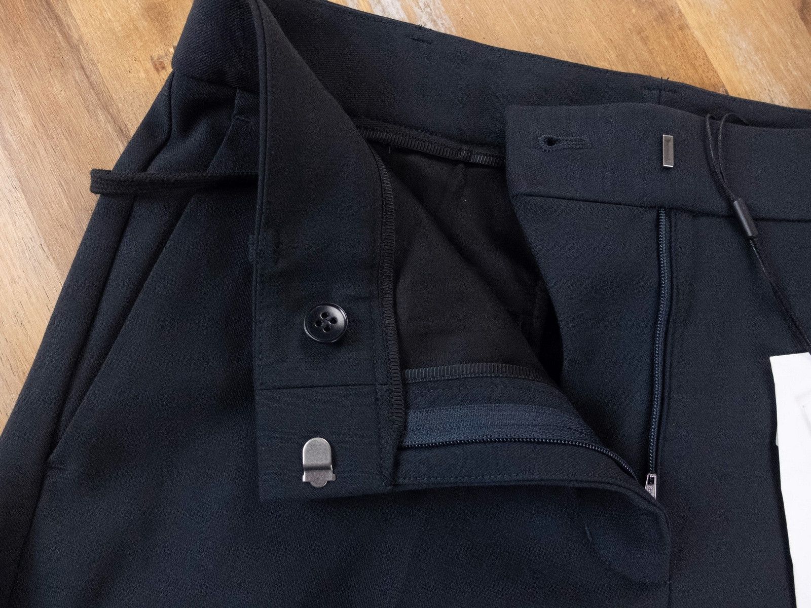 Helmut Lang HELMUT LANG navy blue wool cropped straight leg pants 4 Size 27" / US 4 / IT 40 - 3 Thumbnail