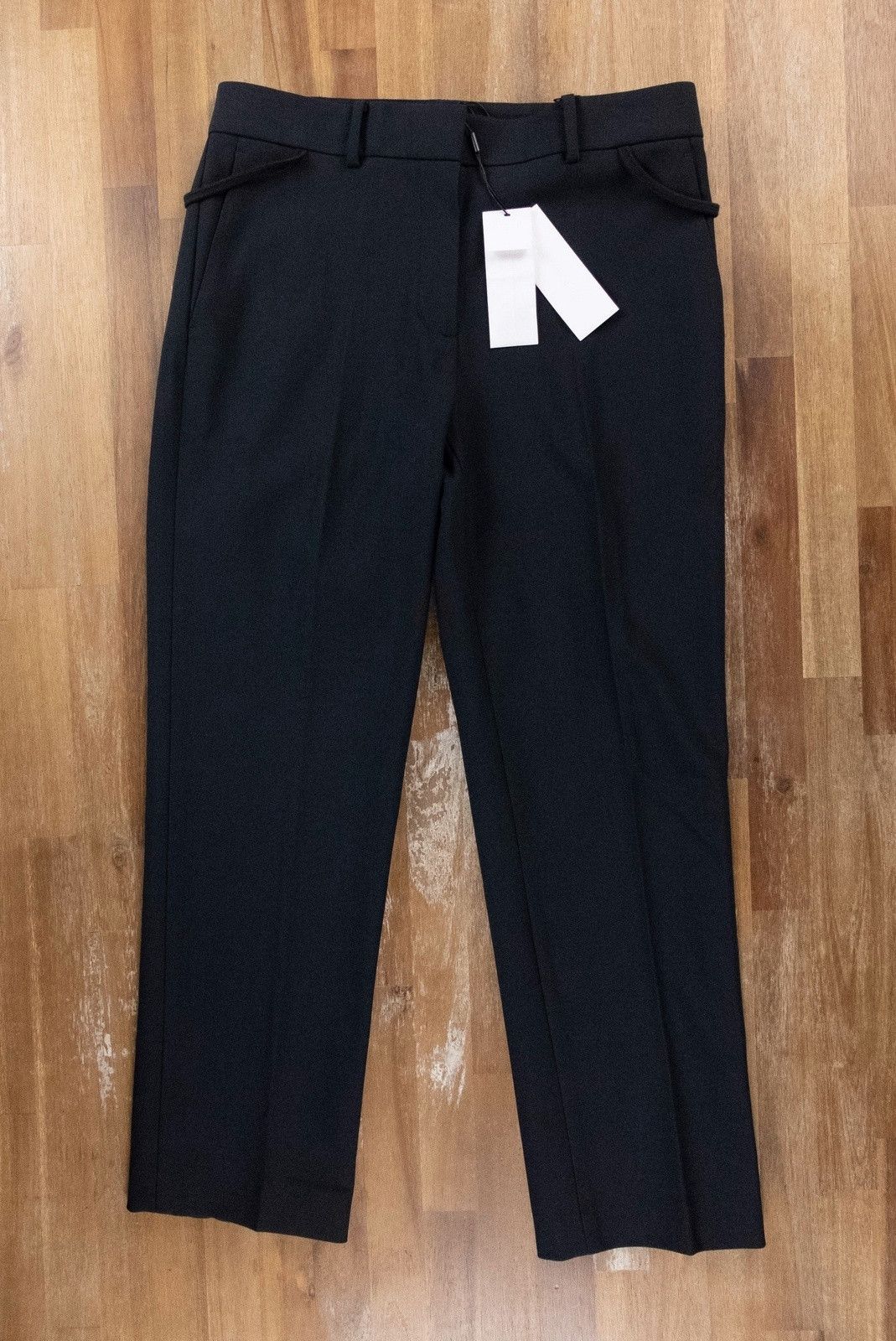 Helmut Lang HELMUT LANG navy blue wool cropped straight leg pants 4 Size 27" / US 4 / IT 40 - 1 Thumbnail