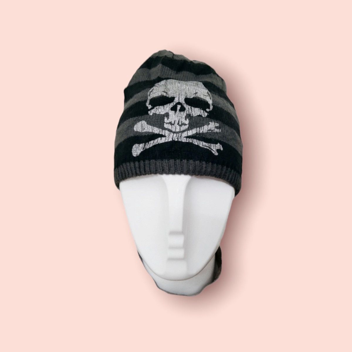 Seditionaries RARE SKULL PUNK BONDAGE REVERSIBLE STRIPE DISTRESSED BEANIE Size ONE SIZE - 12 Thumbnail