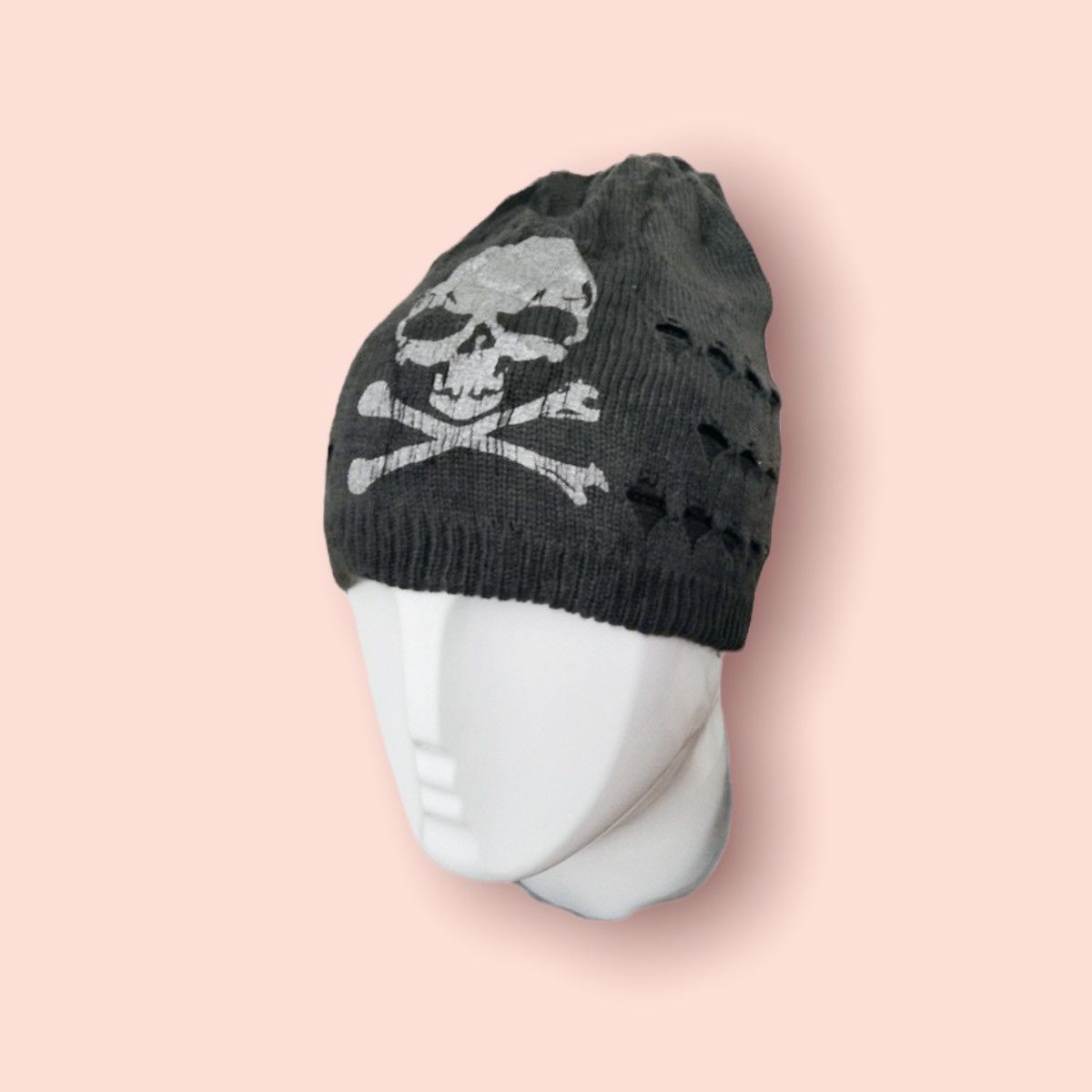 Seditionaries RARE SKULL PUNK BONDAGE REVERSIBLE STRIPE DISTRESSED BEANIE Size ONE SIZE - 2 Thumbnail