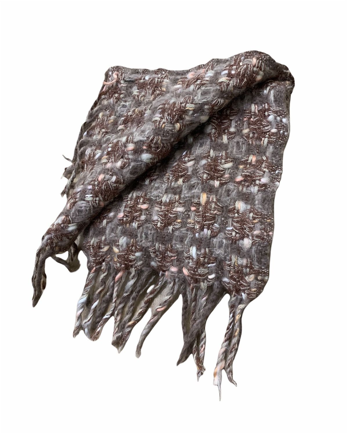 Designer × Japanese Brand × Other INDIVI Mohair Colourway As Coogi Chunky Knit Muffler Scarf Size ONE SIZE - 2 Thumbnail