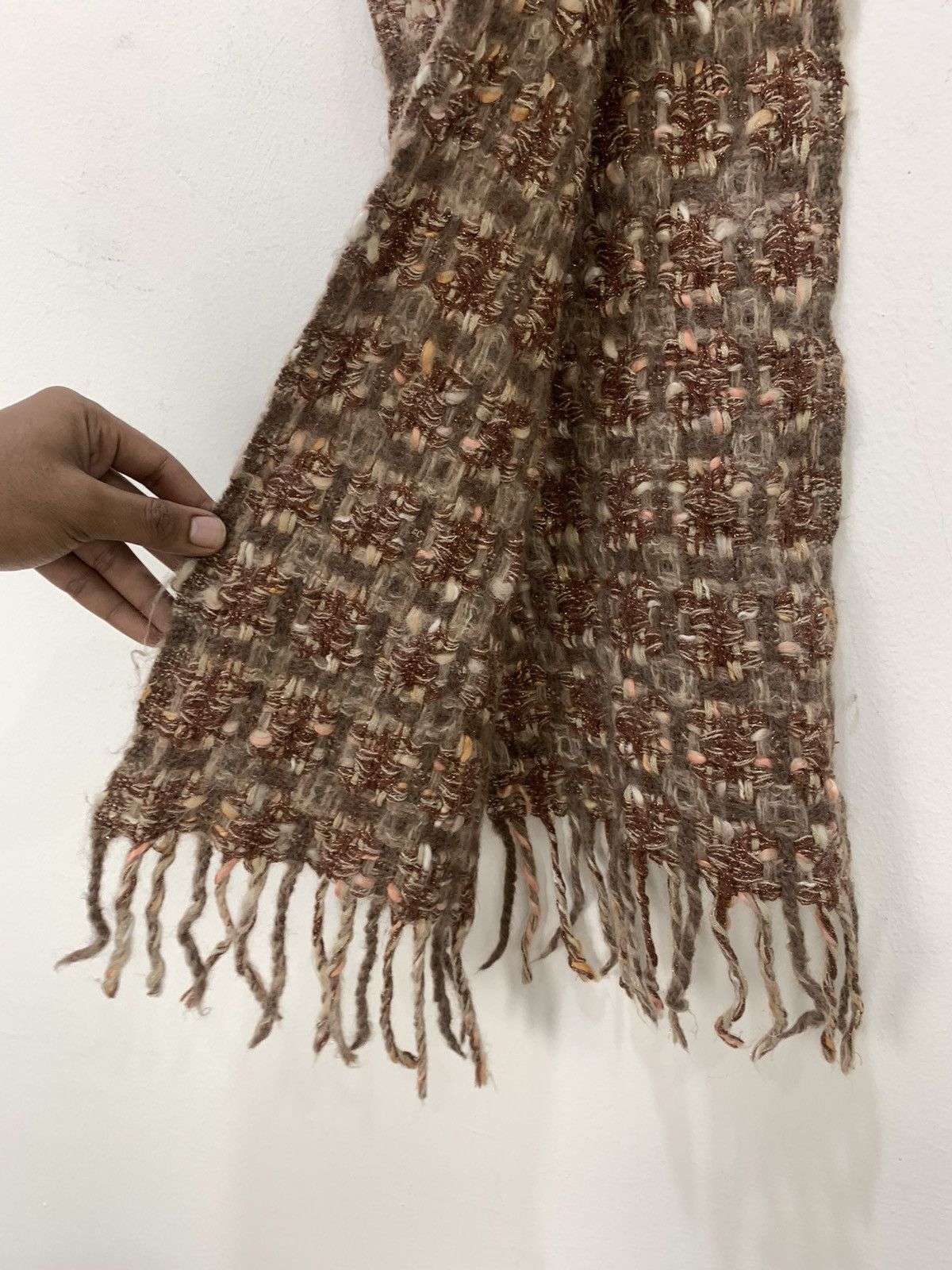 Designer × Japanese Brand × Other INDIVI Mohair Colourway As Coogi Chunky Knit Muffler Scarf Size ONE SIZE - 6 Thumbnail