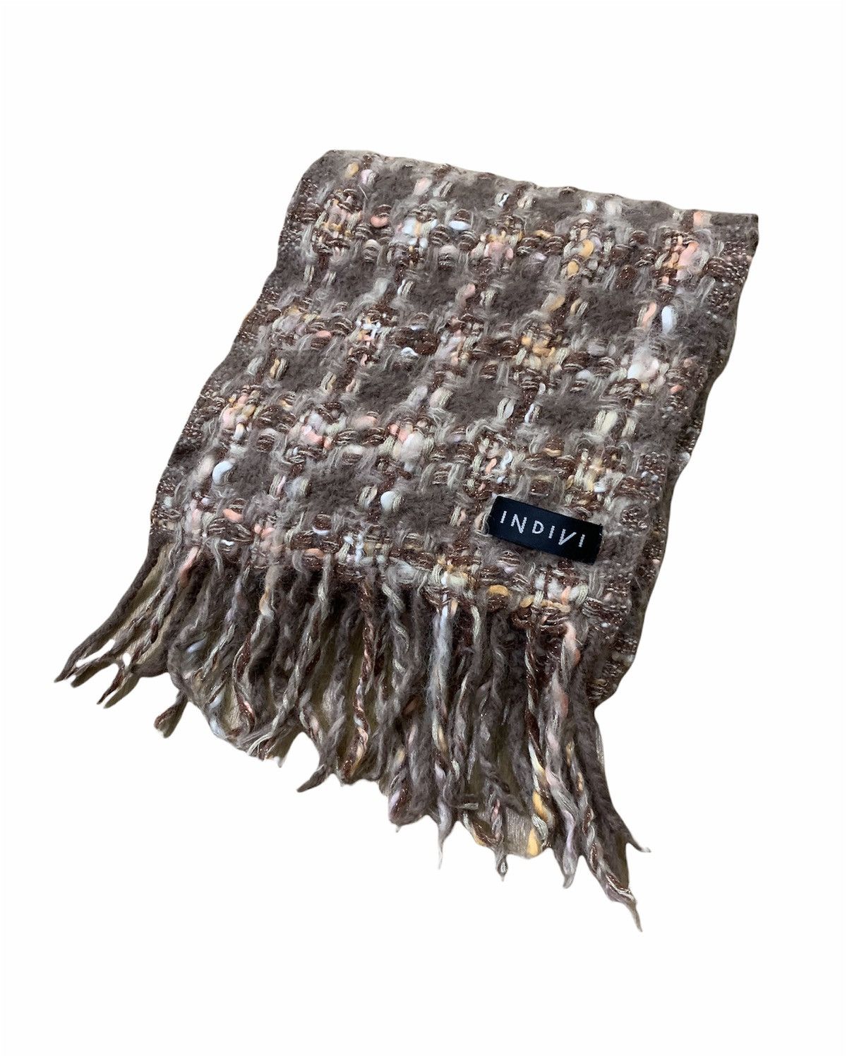 Designer × Japanese Brand × Other INDIVI Mohair Colourway As Coogi Chunky Knit Muffler Scarf Size ONE SIZE - 1 Thumbnail