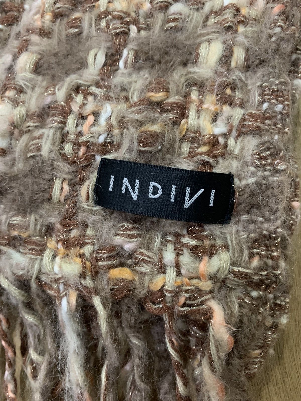 Designer × Japanese Brand × Other INDIVI Mohair Colourway As Coogi Chunky Knit Muffler Scarf Size ONE SIZE - 8 Thumbnail