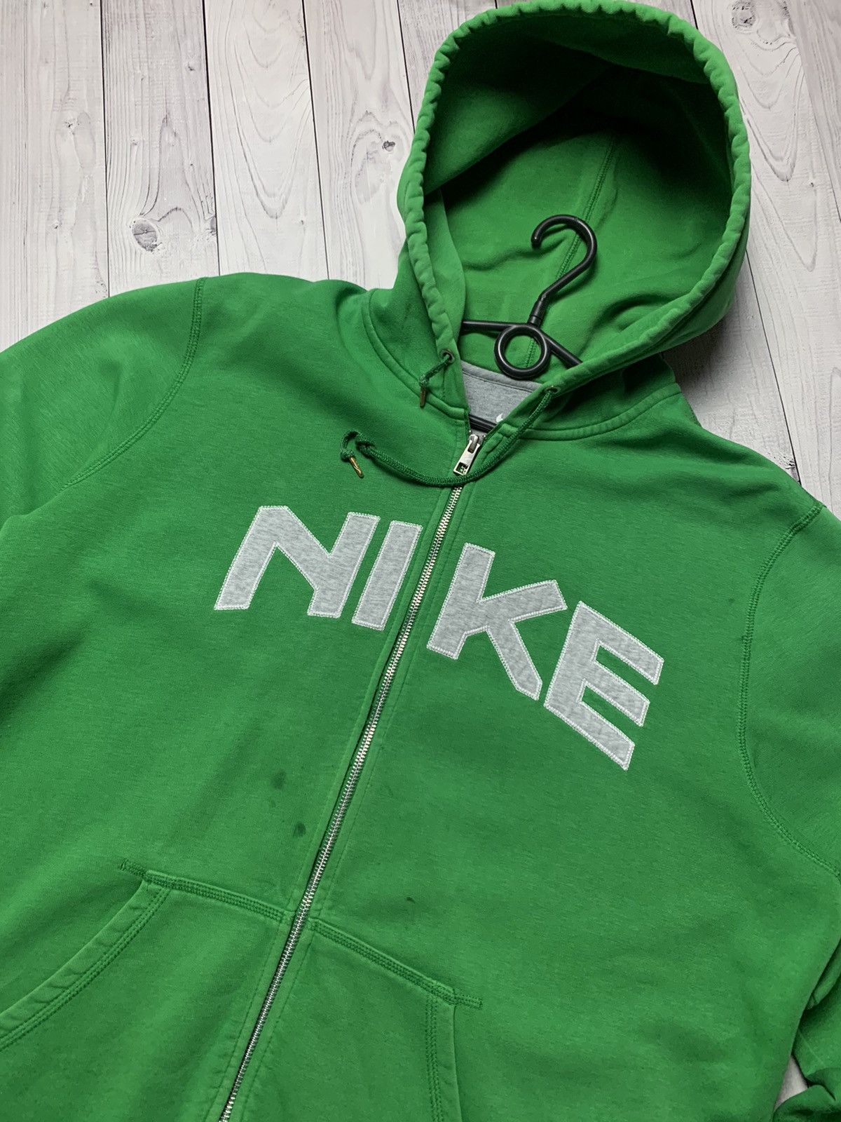 Nike × Vintage Vintage Nike zip hoodie big logo green rare size XXL Size US XXL / EU 58 / 5 - 3 Thumbnail
