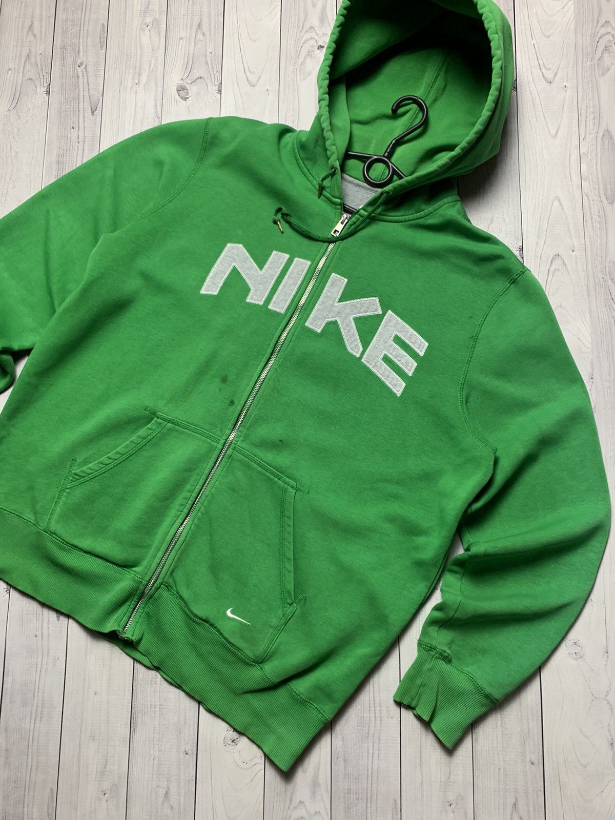 Nike × Vintage Vintage Nike zip hoodie big logo green rare size XXL Size US XXL / EU 58 / 5 - 2 Thumbnail