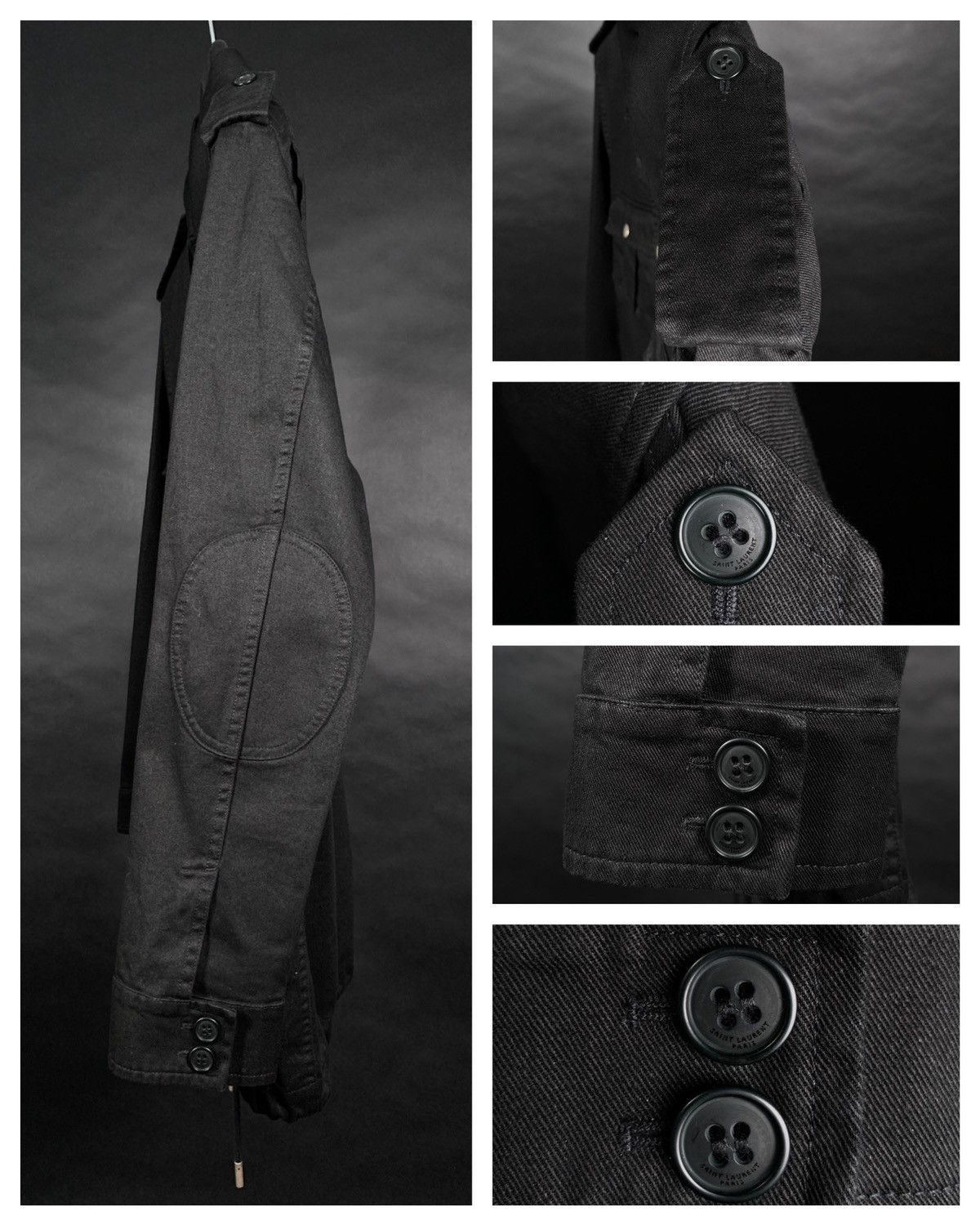 Saint Laurent Paris BLACK POCKET MILITARY JACKET - OVERSIZE FIT, SEE MEASUREMENT Size US L / EU 52-54 / 3 - 11 Thumbnail