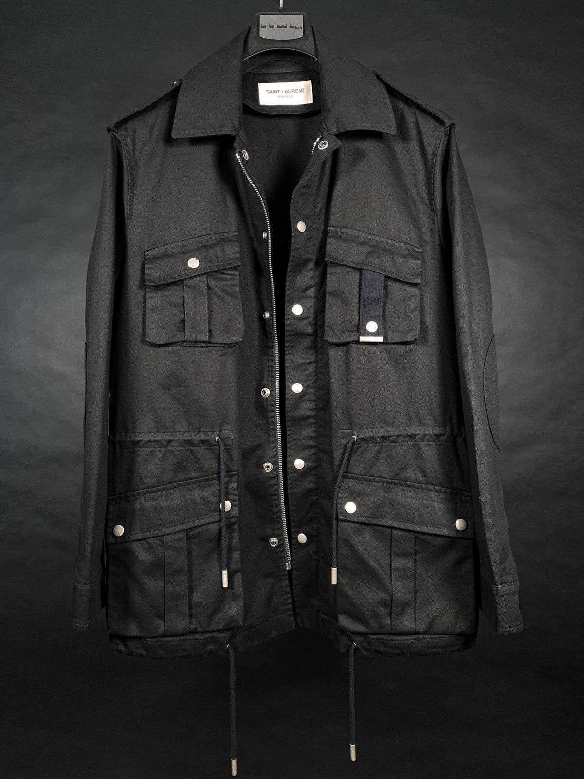 Saint Laurent Paris BLACK POCKET MILITARY JACKET - OVERSIZE FIT, SEE MEASUREMENT Size US L / EU 52-54 / 3 - 3 Thumbnail