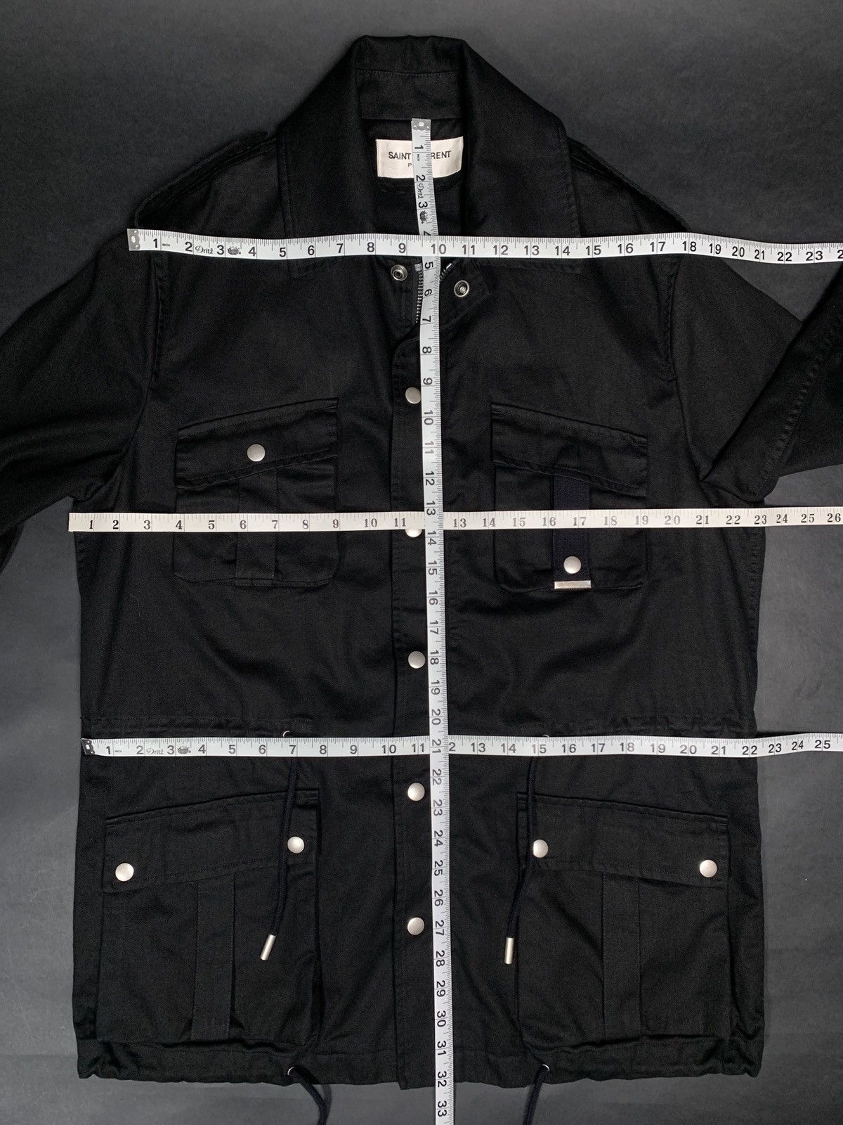 Saint Laurent Paris BLACK POCKET MILITARY JACKET - OVERSIZE FIT, SEE MEASUREMENT Size US L / EU 52-54 / 3 - 12 Thumbnail