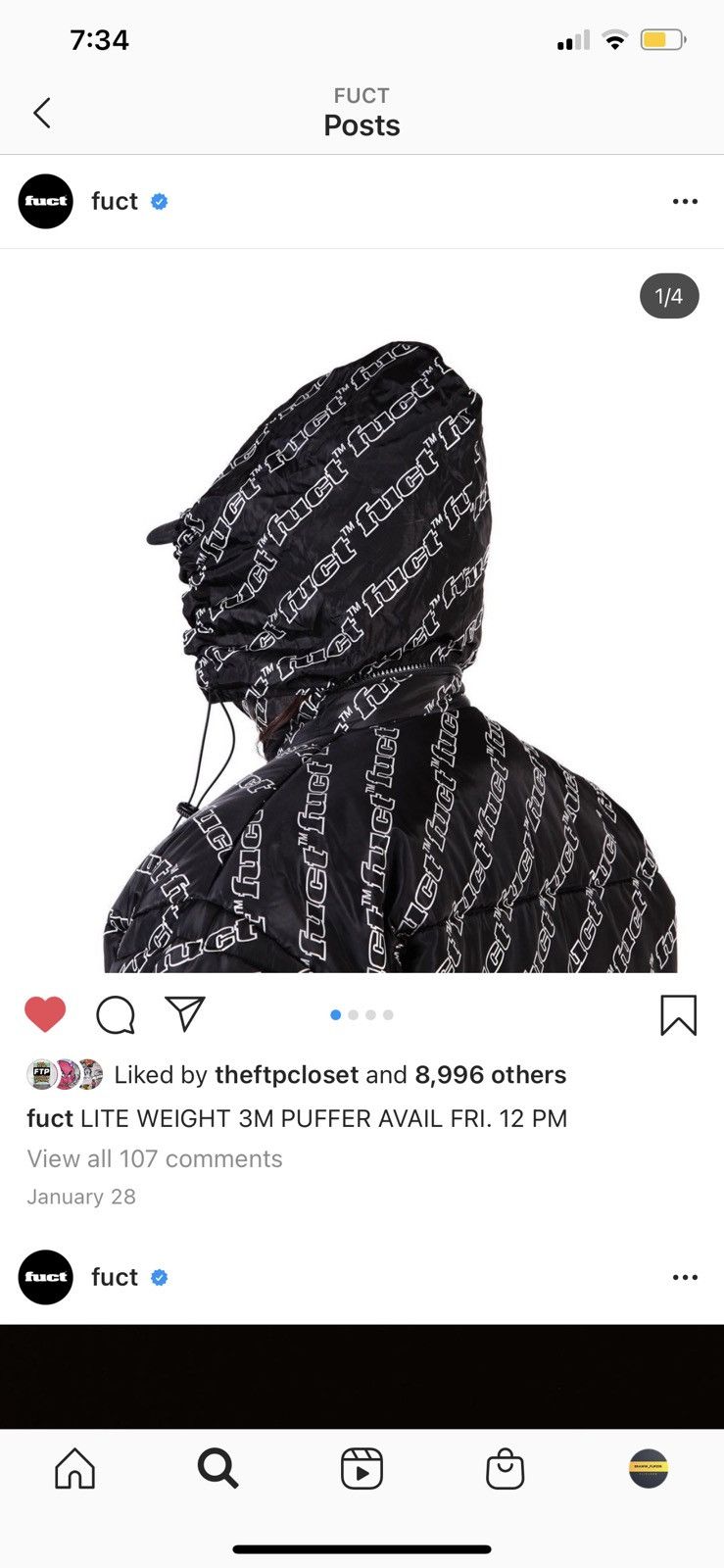 FUCT Fuct 3M Lightweight Puffer Size US XL / EU 56 / 4 - 5 Thumbnail